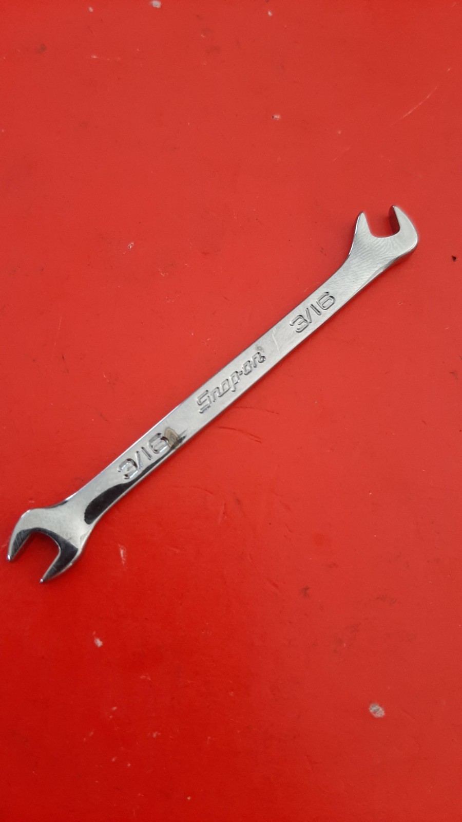 Snap-on Tools 3/16″ 15°/60° Offset Open-End Ignition Wrench DS1212A ENGRAVED 225