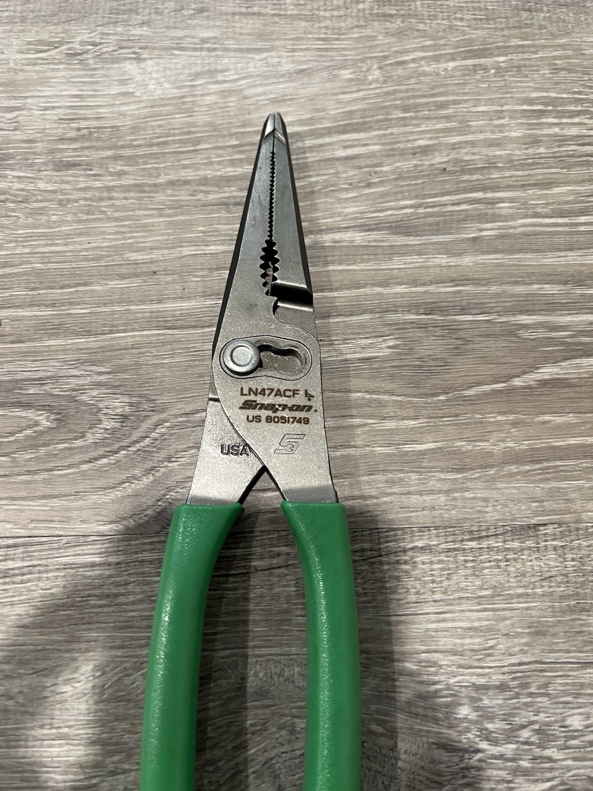 NEW Snap-on™ LN47ACF LN47ACFG Green 9 3/4″ Talon Grip Long Nose SlipJoint Pliers
