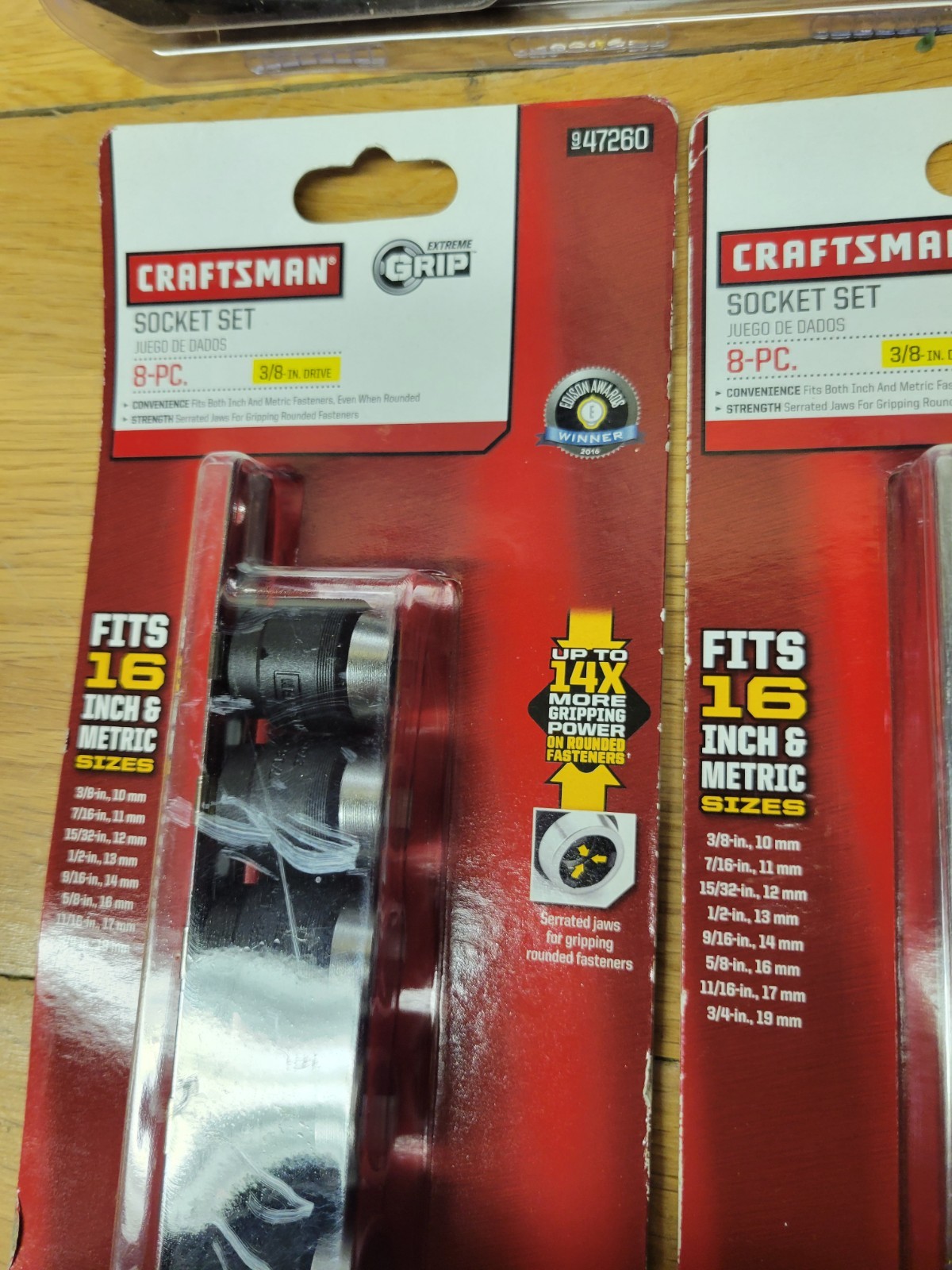 Sears Craftsman Extreme Grip 8pc Socket Set 47260 NOS SAE & Metric Sizes, 2 SETS