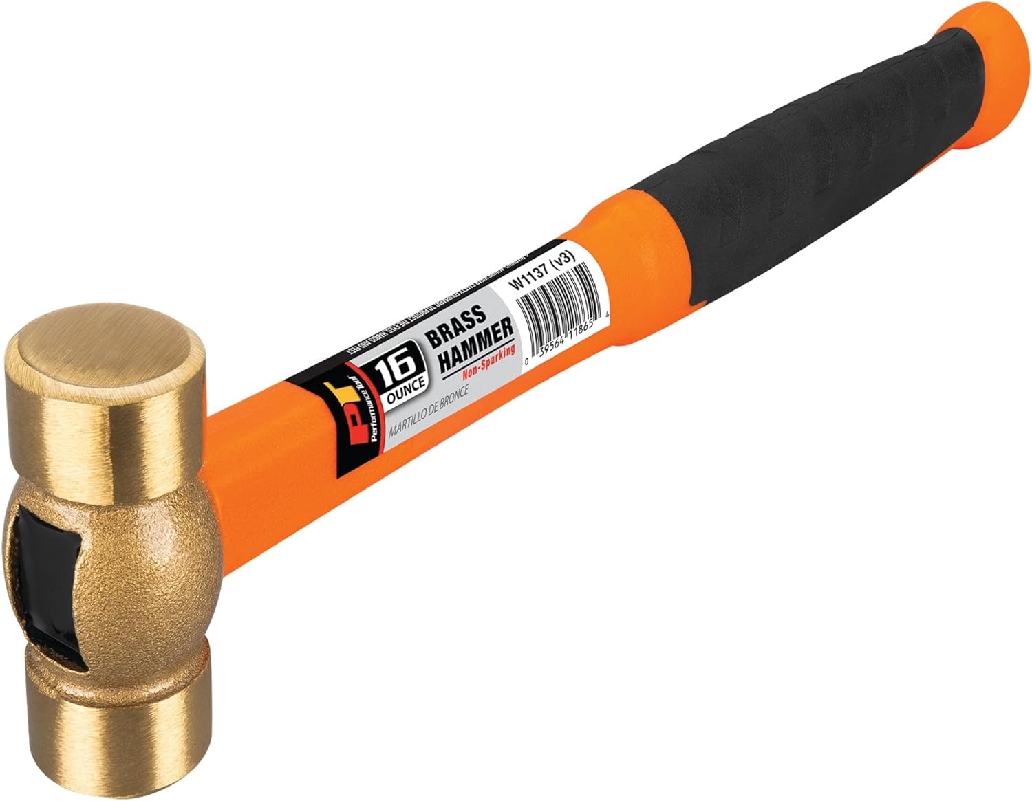 Performance Tool W1137 Solid Brass Hammer, 16 oz