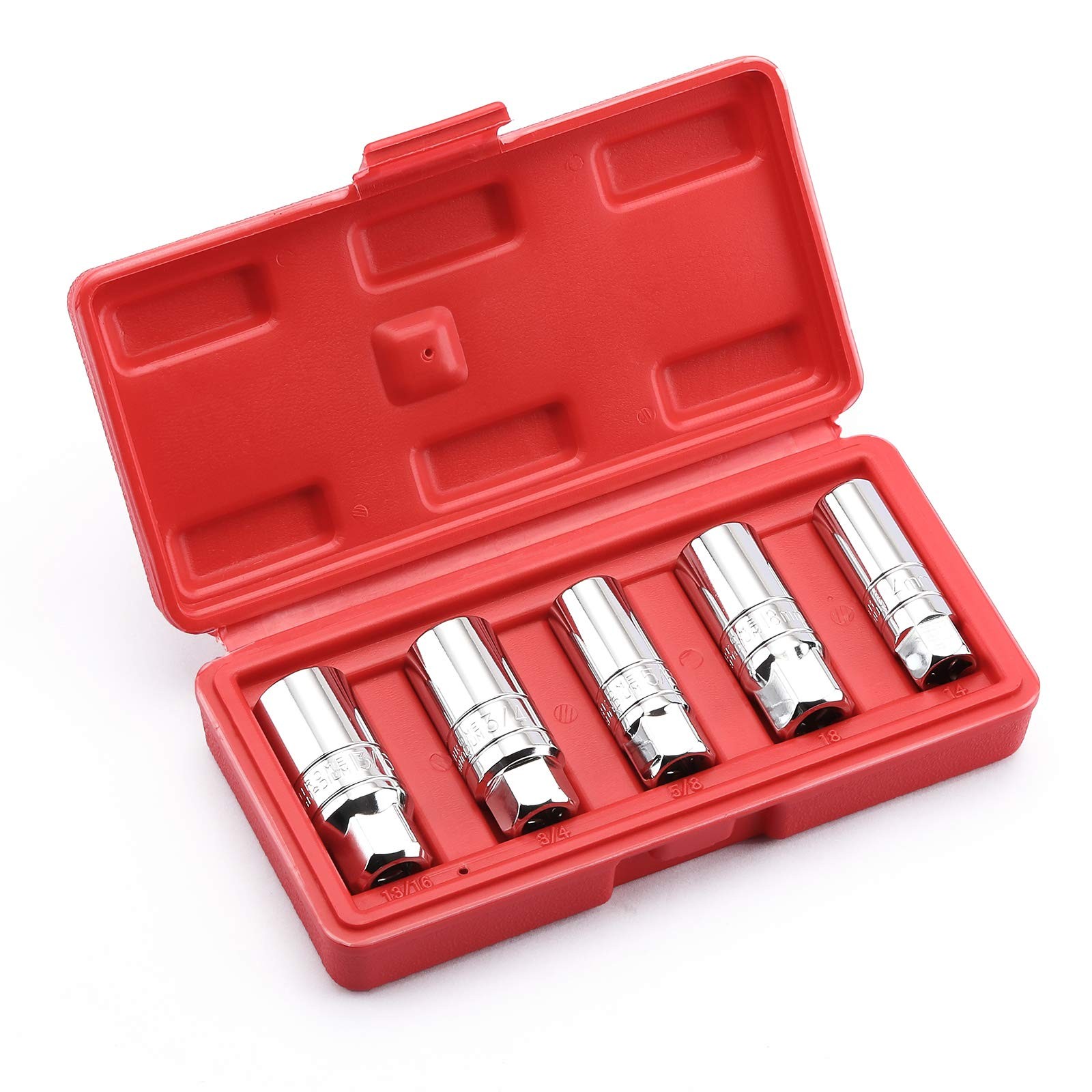 MIXPOWER 3/8-Inch Drive Spark Plug Socket Set, SAE & Metric, Non magnetic