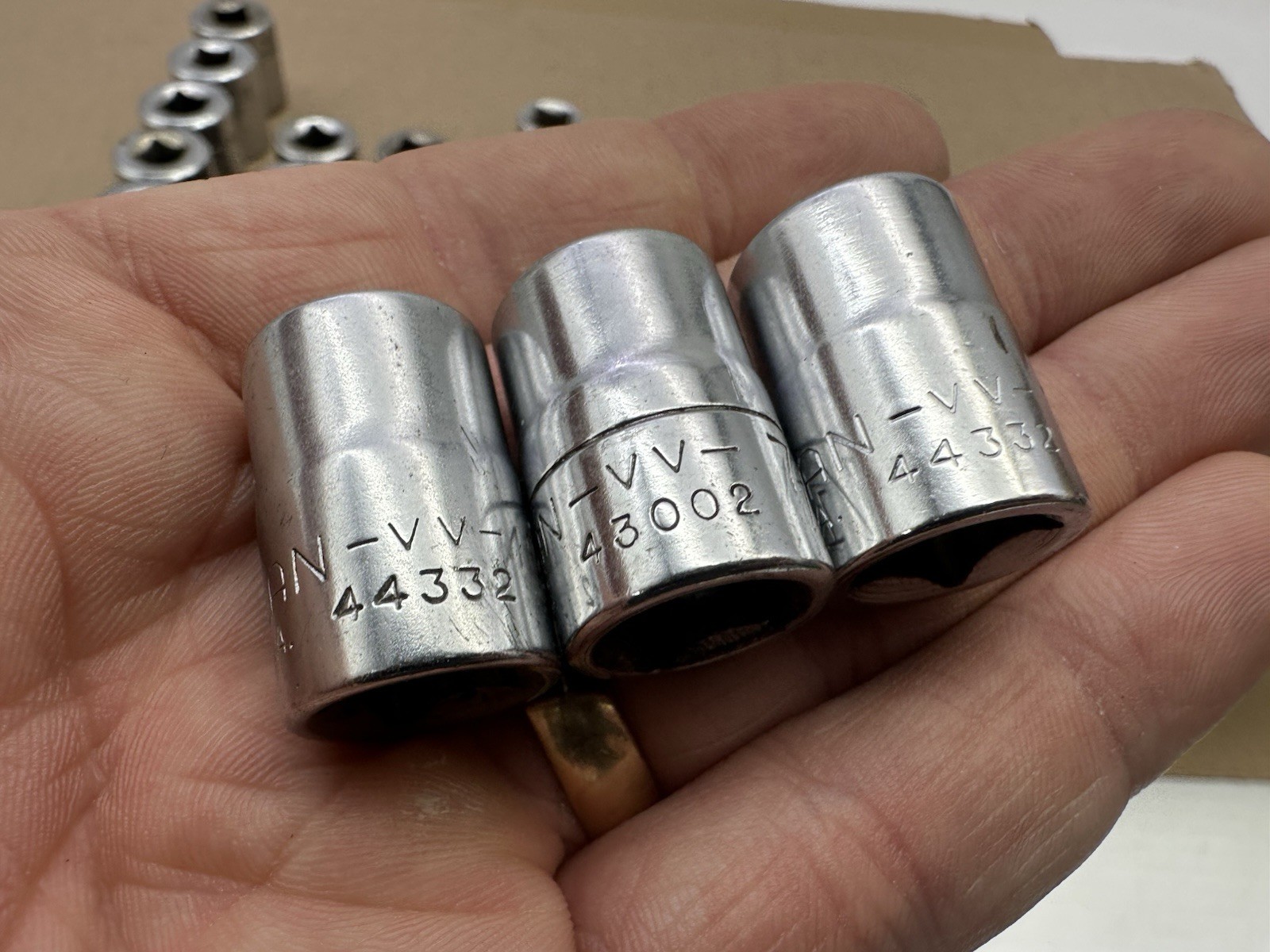Vintage Craftman VV 49pc Set SAE 3/8″ Dr 12/6 Pt Socket Lot – 3/8-3/4” Vtg USA