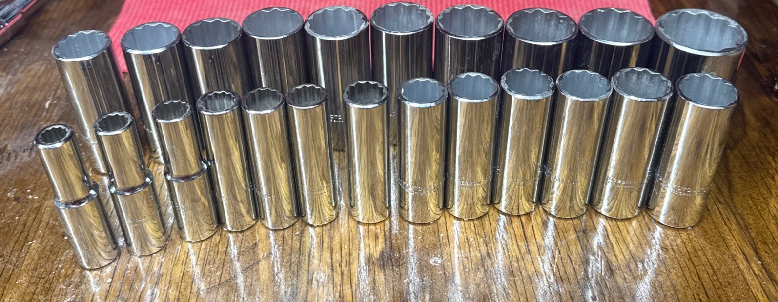 Proto® J45201 1/2″ Drive 24 Piece Deep Metric Socket Set 12 Point 10-36 mm USA