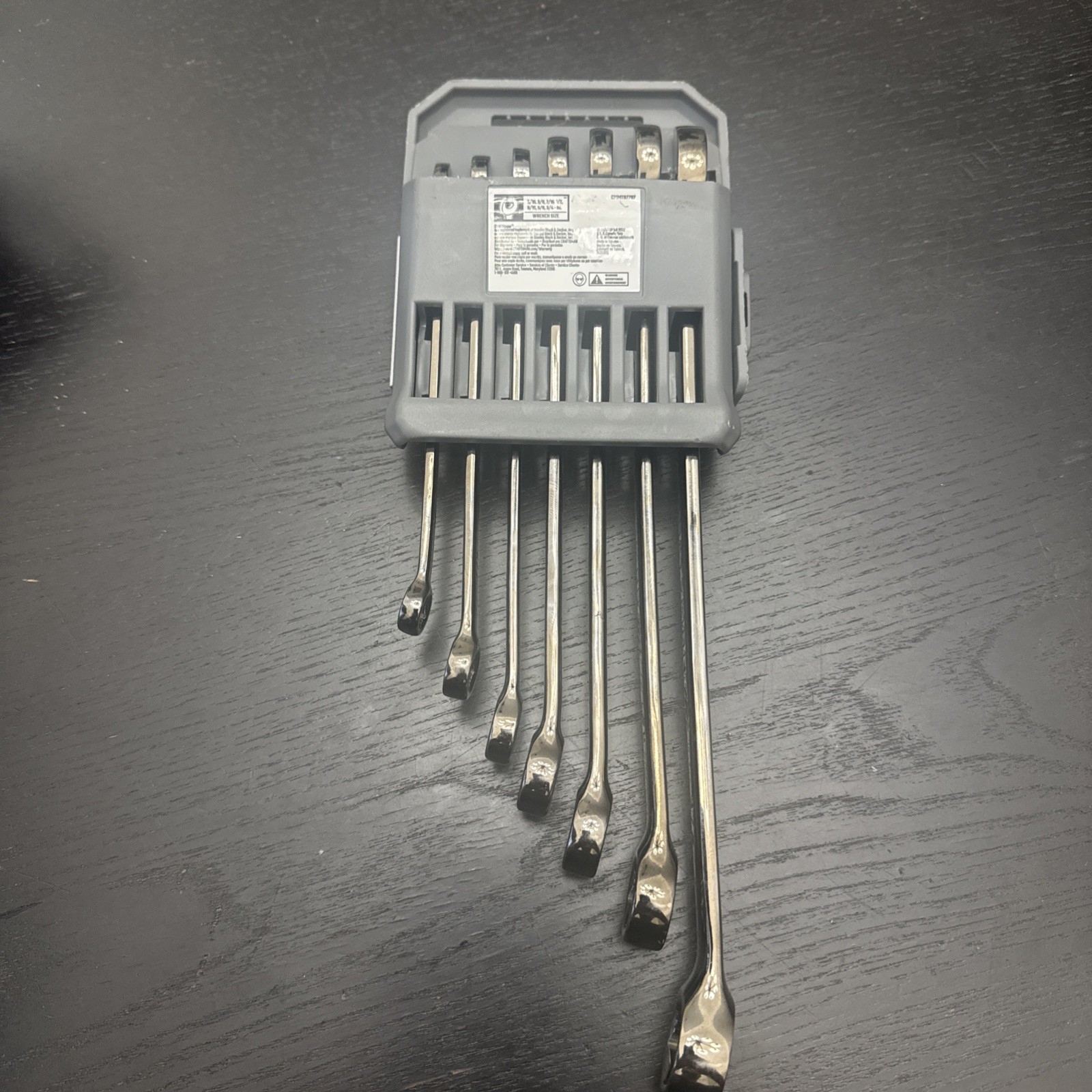 7 Peice Overdrive Gun Metal Wrench Set SAE 6 Point