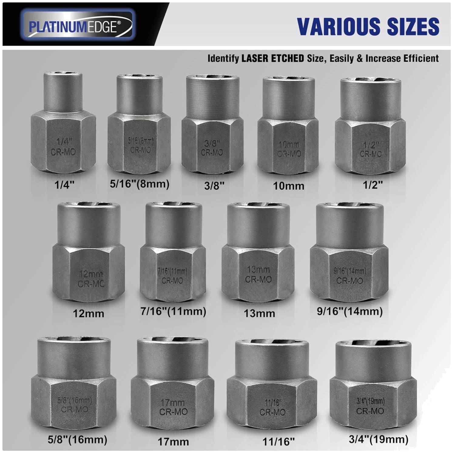Stripped Bolt Extractor Kit – 13 Piece Set
