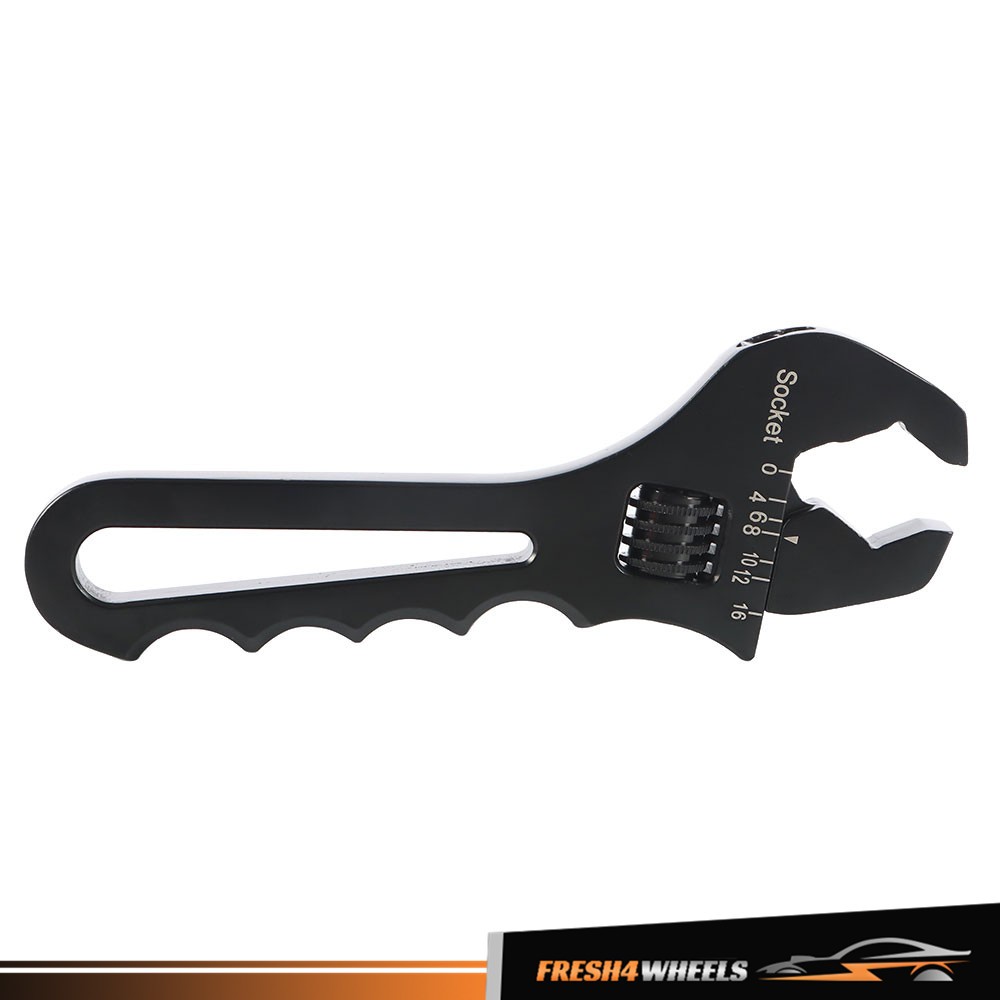 Black Aluminum 3AN-16AN Adjustable Wrench Tool Spanner For Hose End Fitting