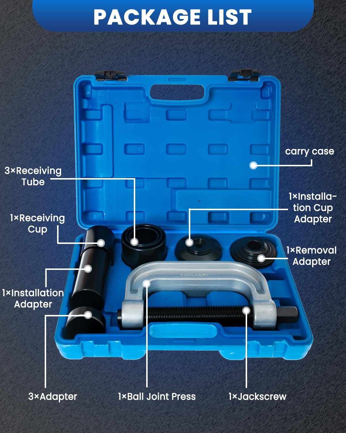 SIXIWANZI 10PCS Ball Joint Press & U Joint Removal Tool Kit for 4WD Trucks