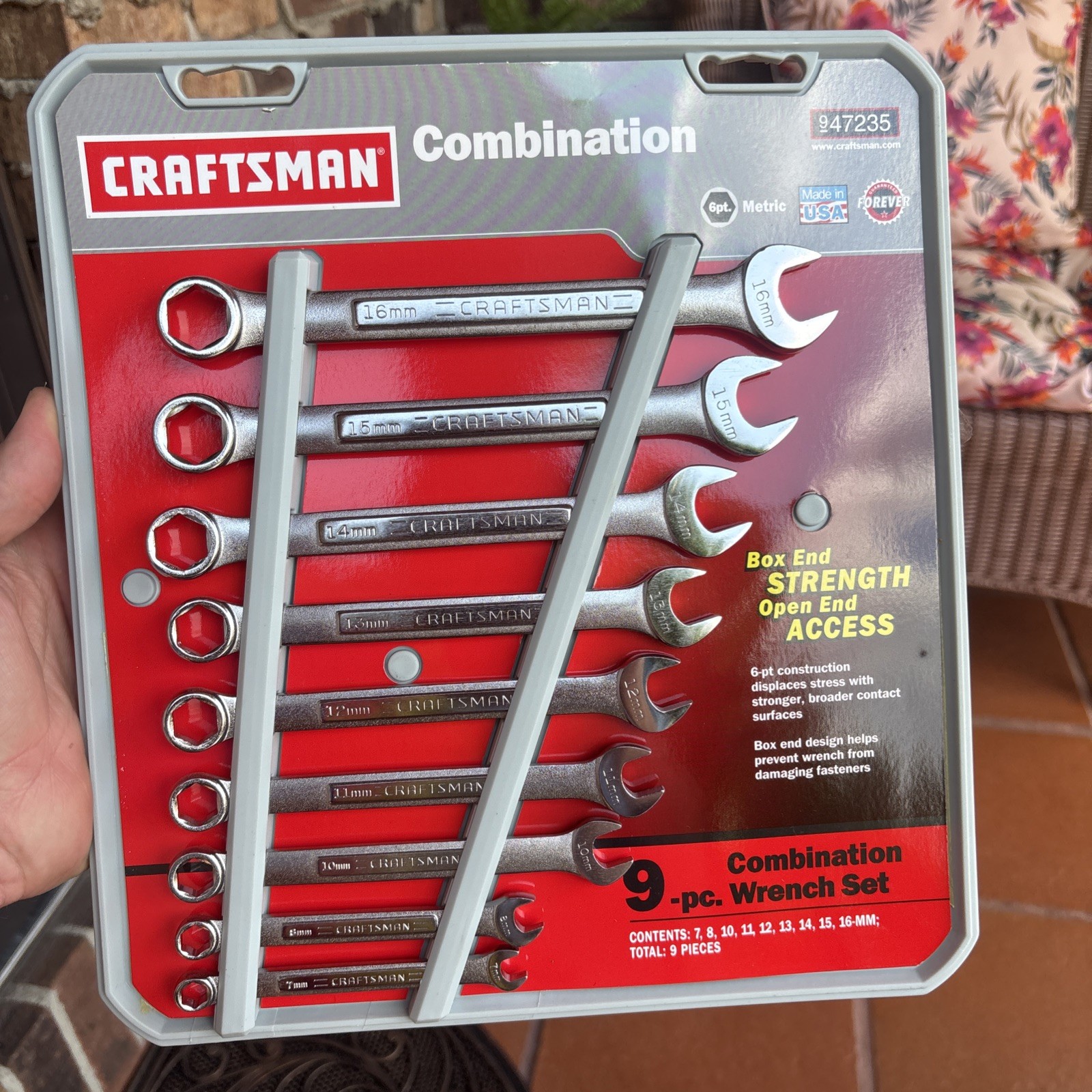 SEARS Craftsman 6 Point Metric Combination 9pc Wrench Set 47235 USA FOREVER