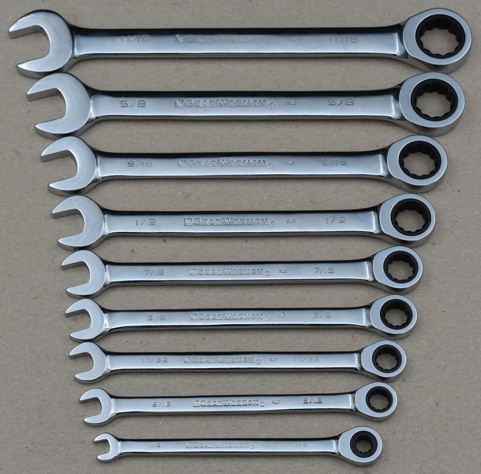 GEARWRENCH TOOLS, 1/4″ -11/16″ SAE, 12-POINT OPEN/BOX END WRENCH SET OF 9