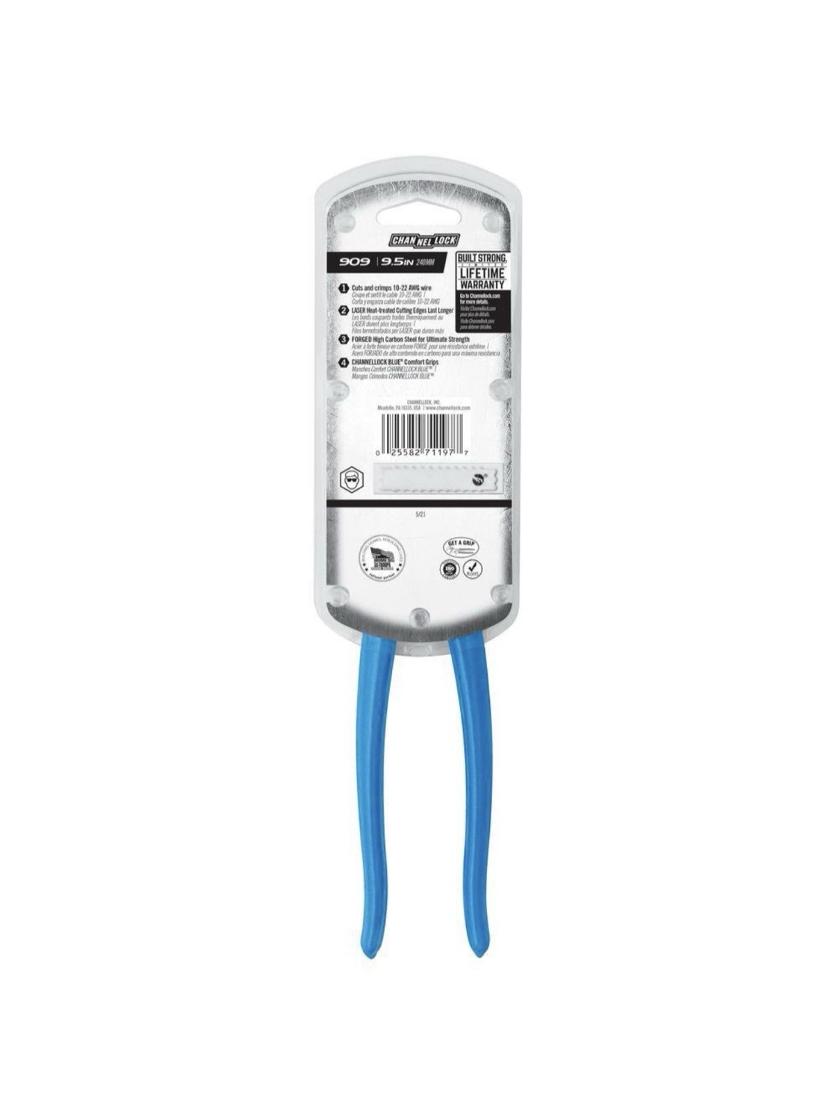 Channellock 909 9.5″ Crimping Pliers Range from 10-22 AWG Wire USA MADE