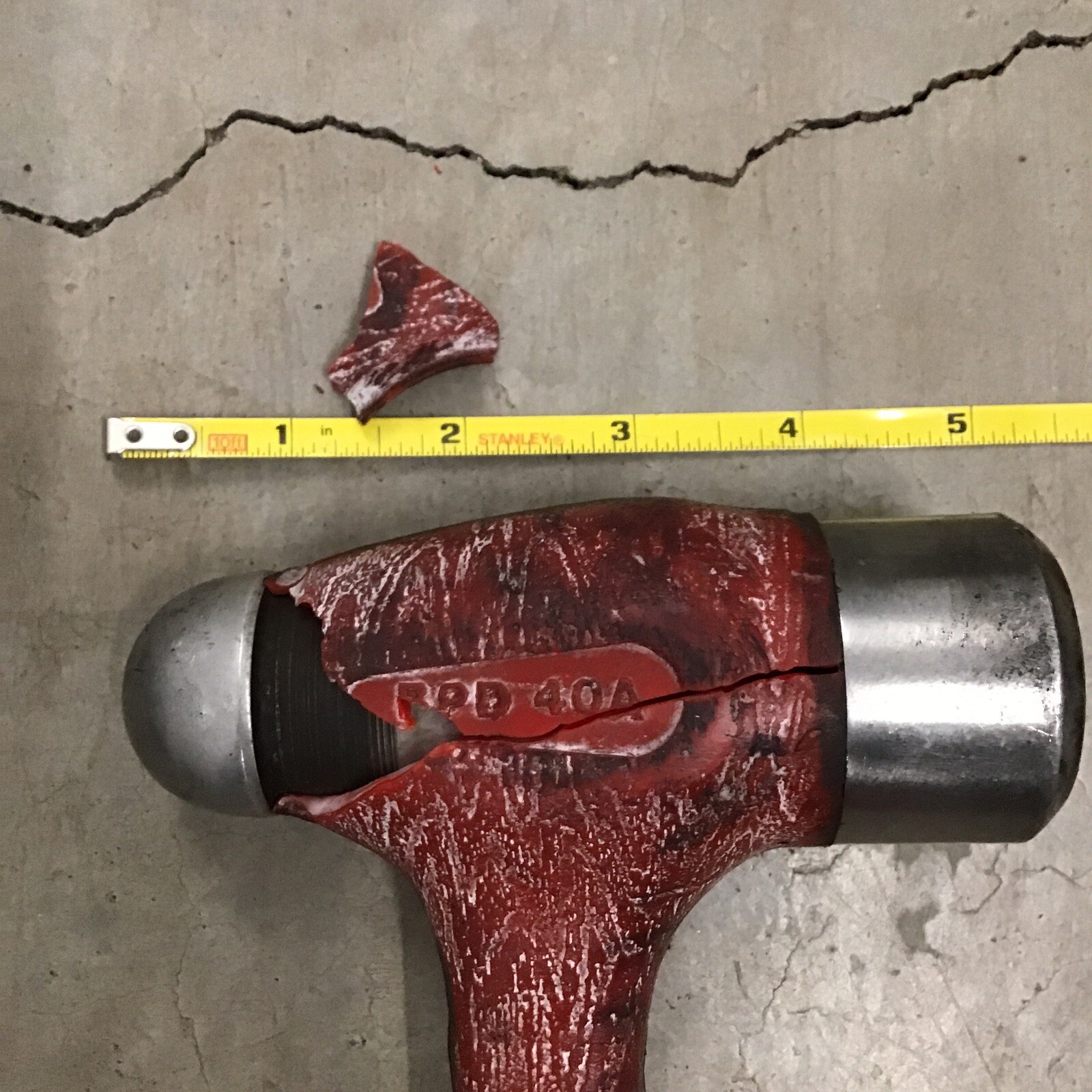 40 oz Ball Peen Dead Blow Hammer (Red) Blue Point BPD40A