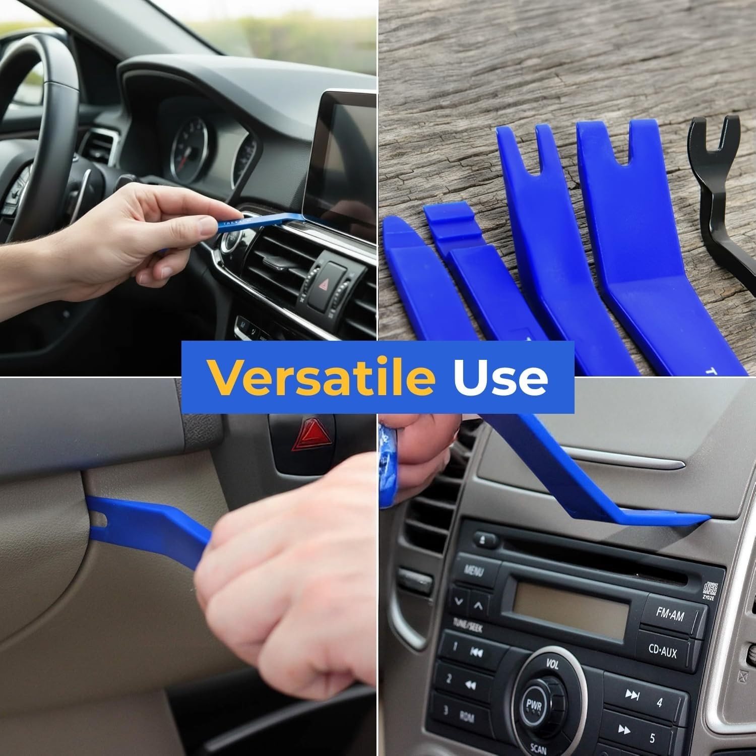 Tresalto Auto Trim Removal Tool Kit – 5 Piece Set for Dash, Door Panel, Clip Rem
