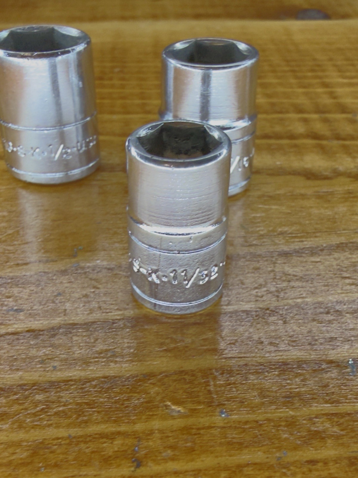 Lot Of 5 SK Tools 1/4” Drive Shallow Socket USA 40916 1/2 7/16 11/32 5/16 9/32