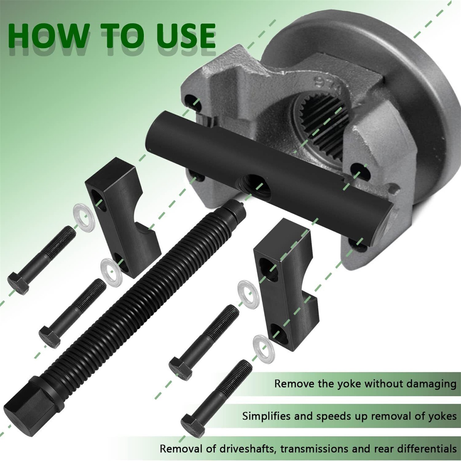 60050 Heavy Duty Yoke Puller Tool Kit with Case, Compatible with 10803