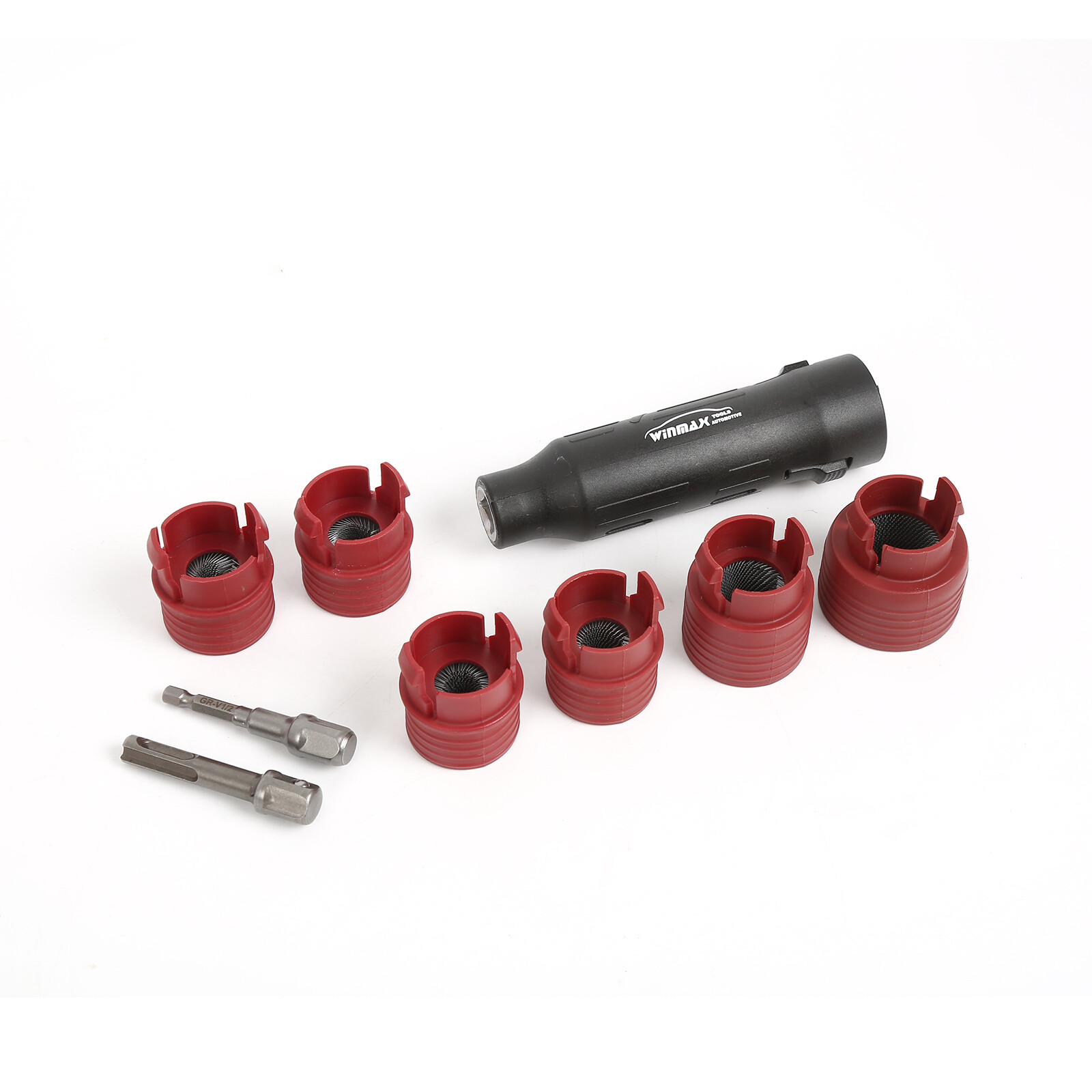1/4″ Hex-1/2″ Square Dr Wheel Stud Cleaner Tool Set for Removing Rust and Debris