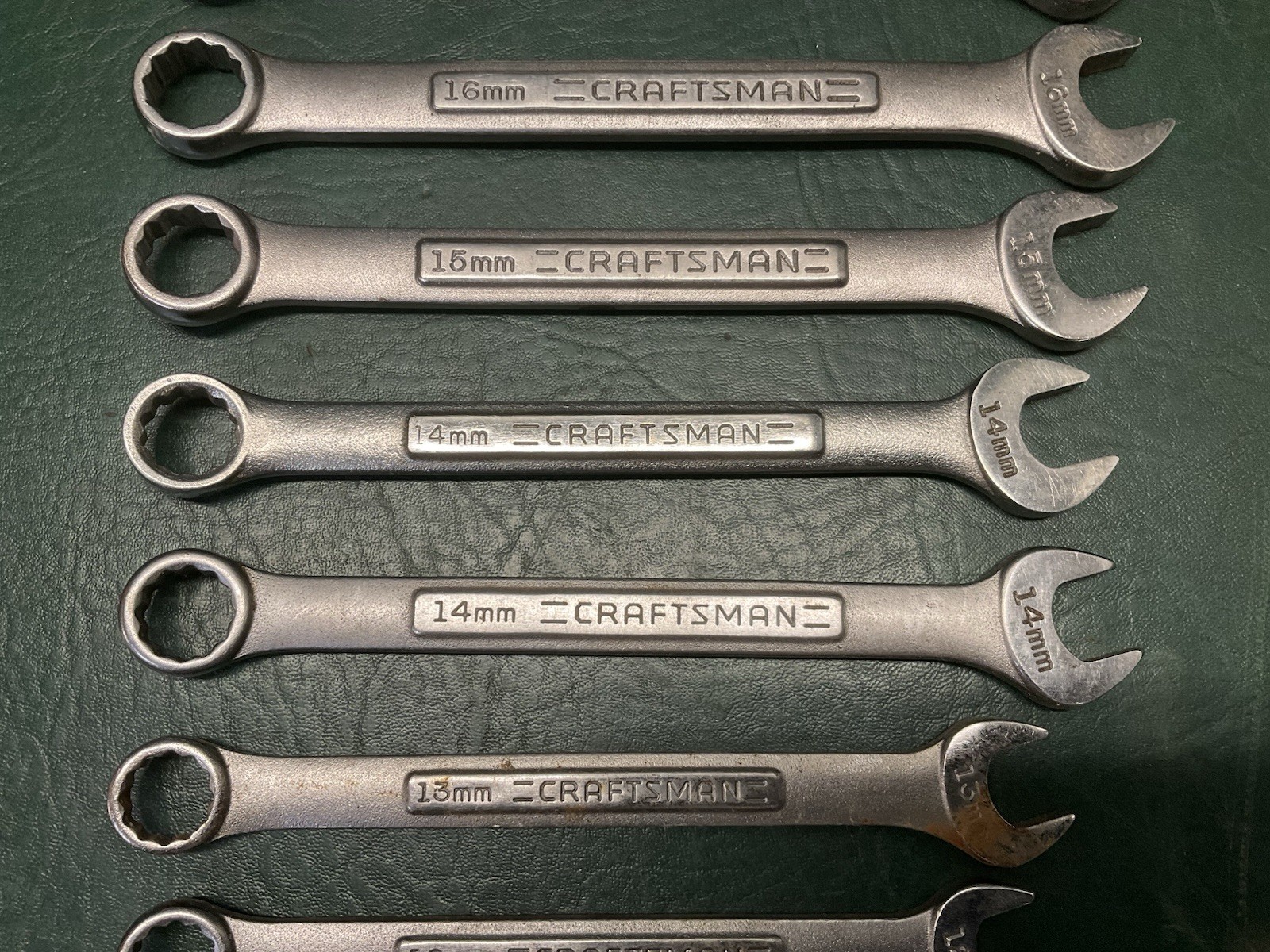 Vtg Craftsman SAE & Metric 12 Point Wrench lot -V- USA 15/16″ – 1/4″ & 18mm-7mm