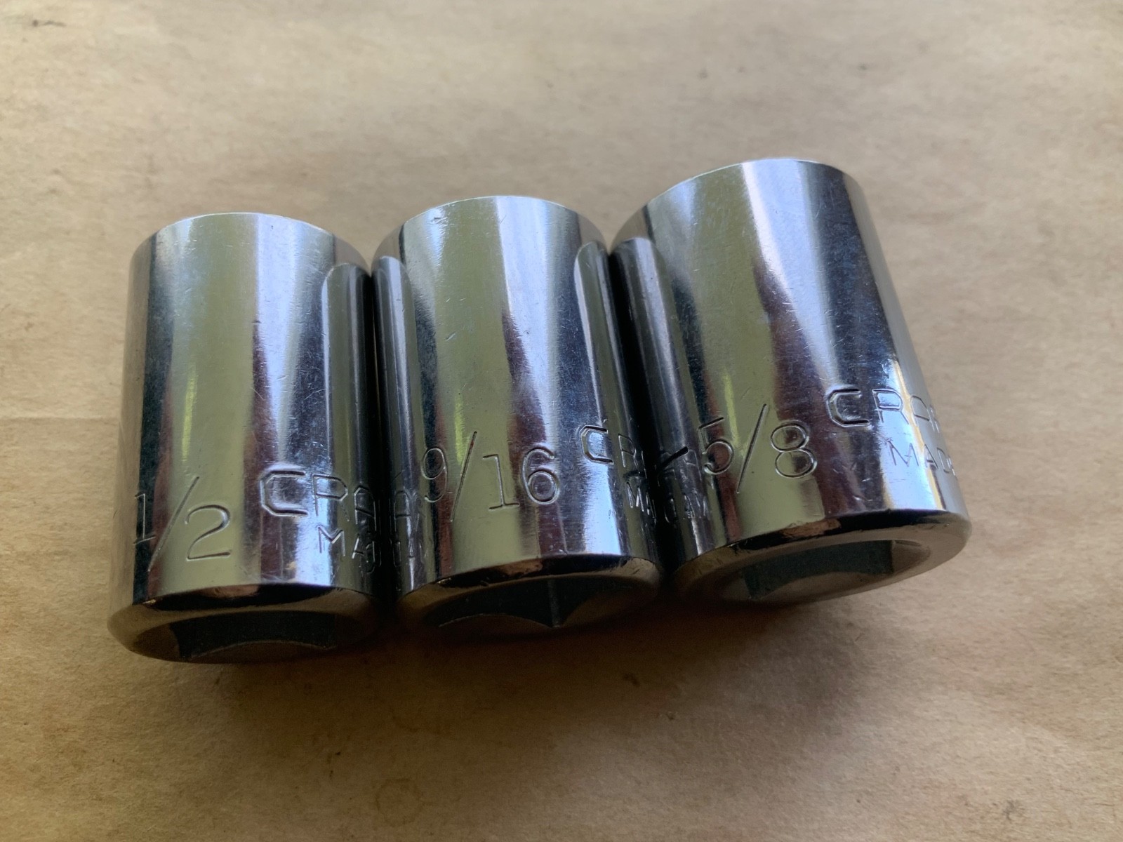 Craftsman USA 8 point double square socket lot 1/2 drive