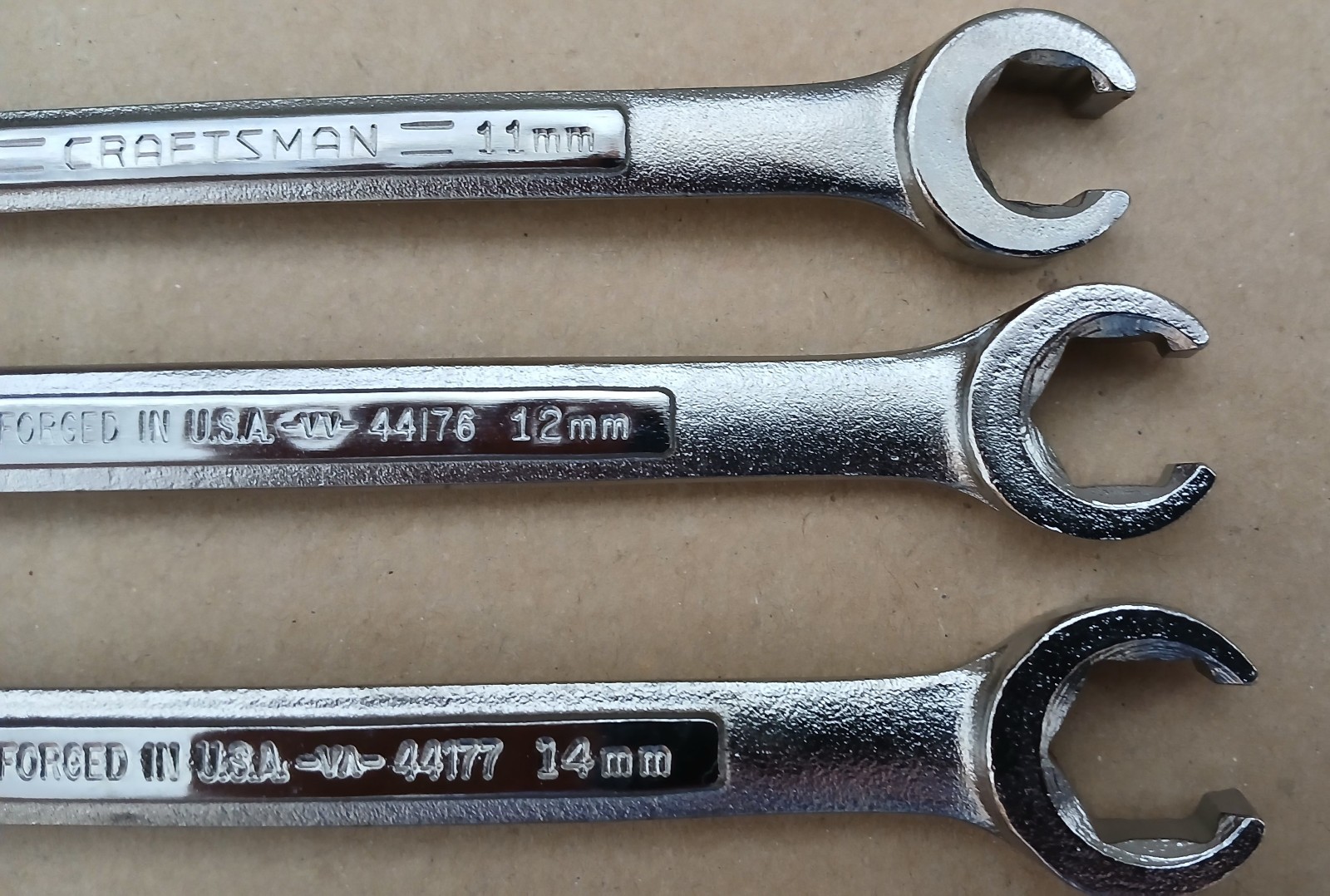 NEW CRAFTSMAN VINTAGE SEARS 5pc METRIC Flare Nut Wrench Set VA VV 9mm – 21mm USA