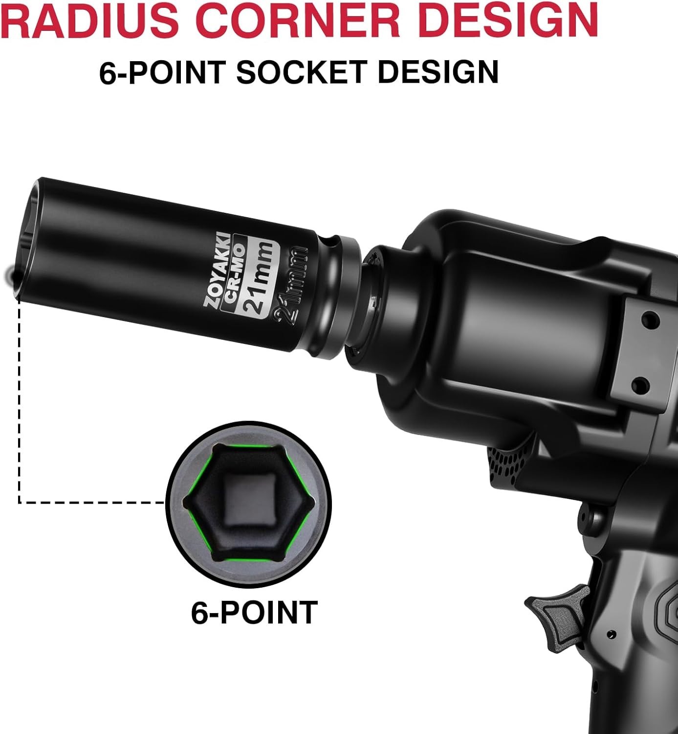 21mm Deep 1/2-inch Drive Impact Socket – Chrome Molybdenum Steel Durability