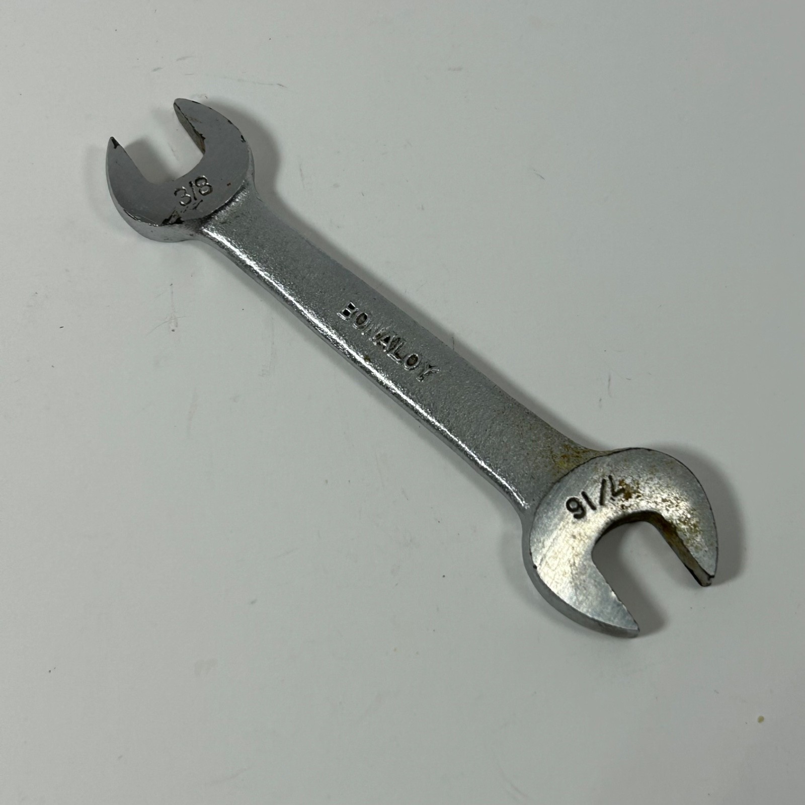 Vintage BONNEY USA 1723 3/8 X 7/16 In SAE Short Stubby Open End Wrench