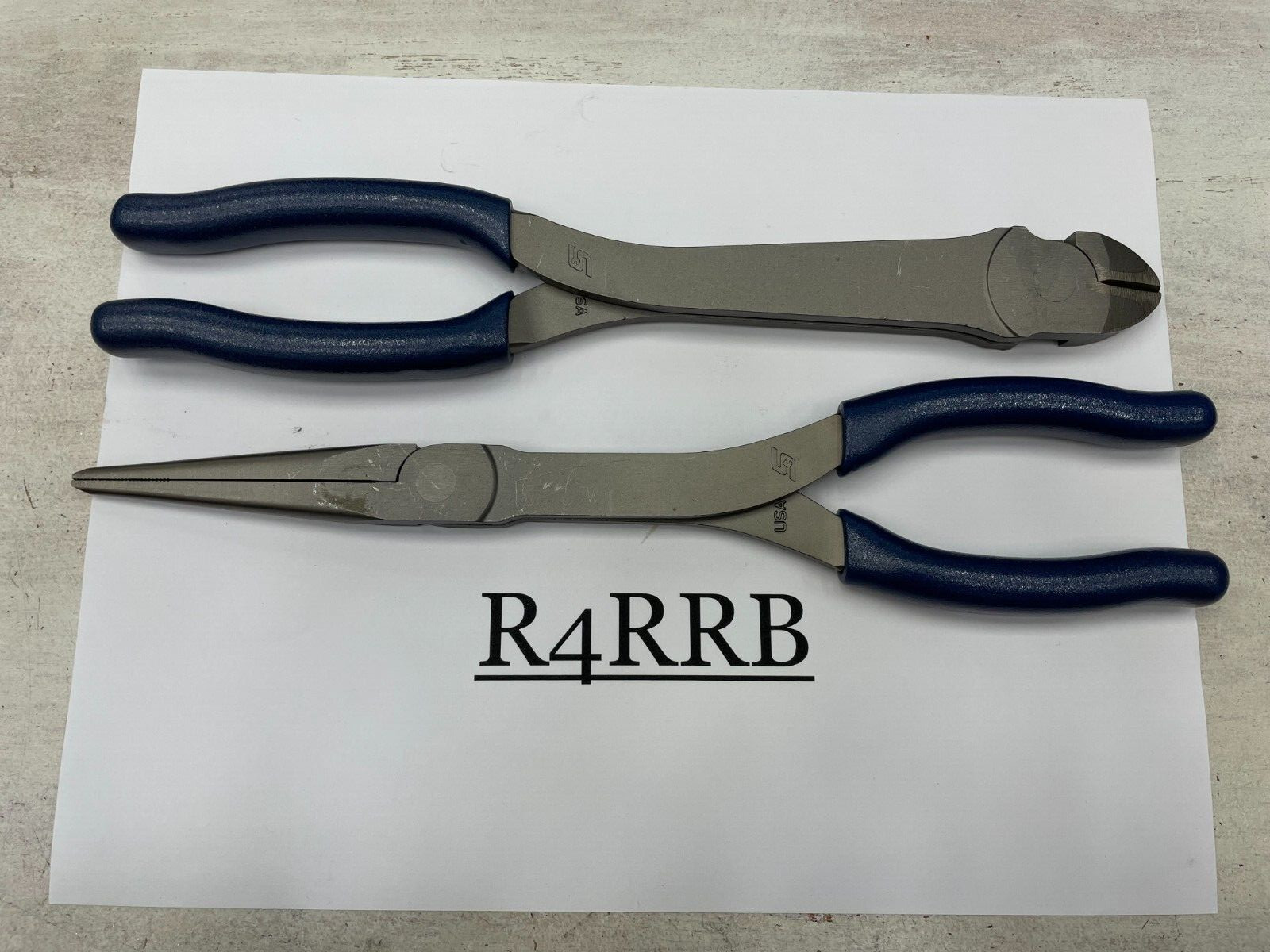Snap-on Tools USA NEW 2pc POWER BLUE Diagonal Cutter & Needle Nose Plier Lot Set