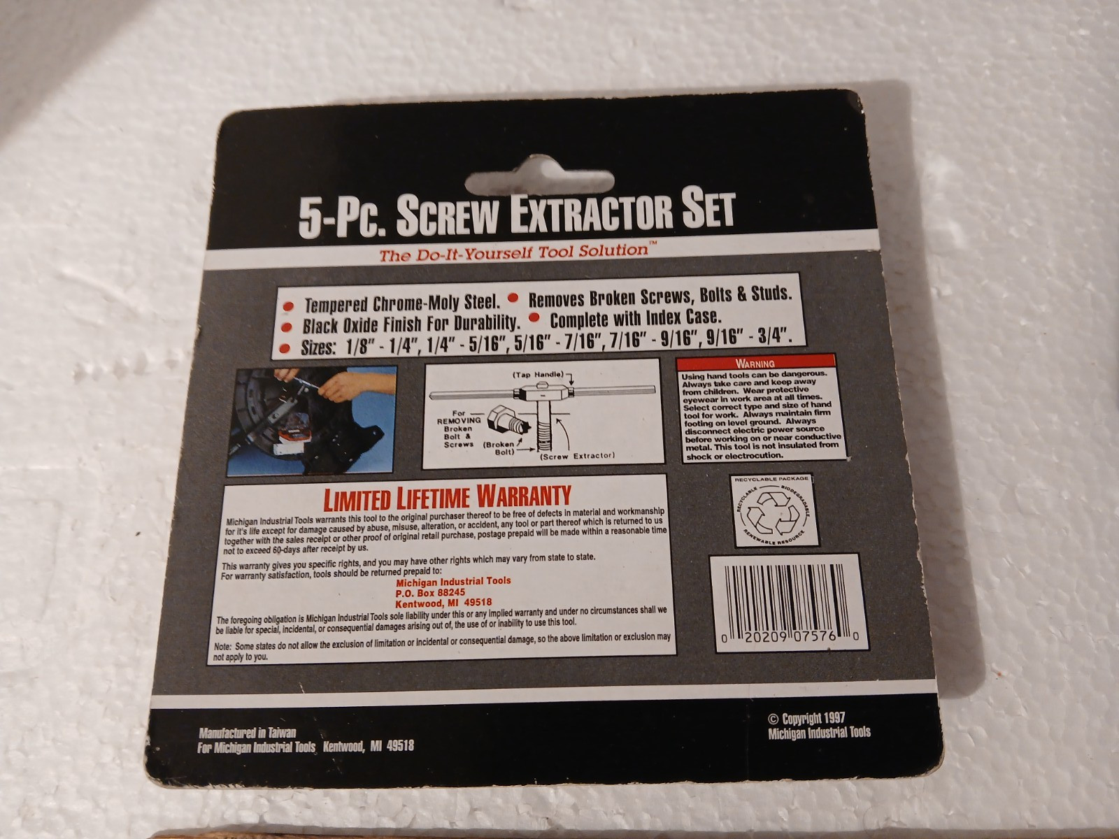 Mit 5 PC. Screw Extractor Set 7576 Chrome Moly Steel