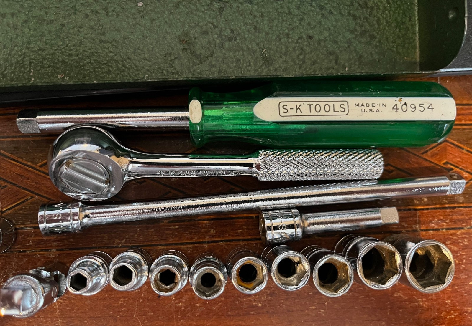 Vintage S-K Tools 1/4″ Drive Socket Set No. 4921 Very Clean Set USA Made