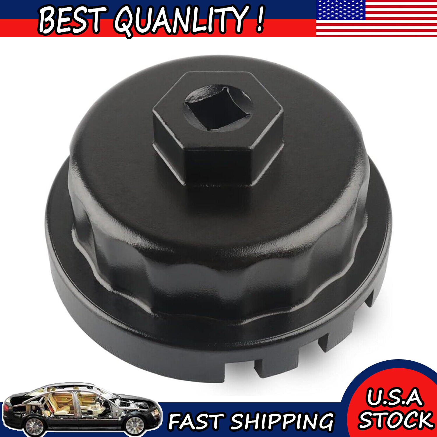 64MM 14 Flutes Oil Filter Cap Wrench Remover Tool for Toyota & Lexus 2.5L-5.7L