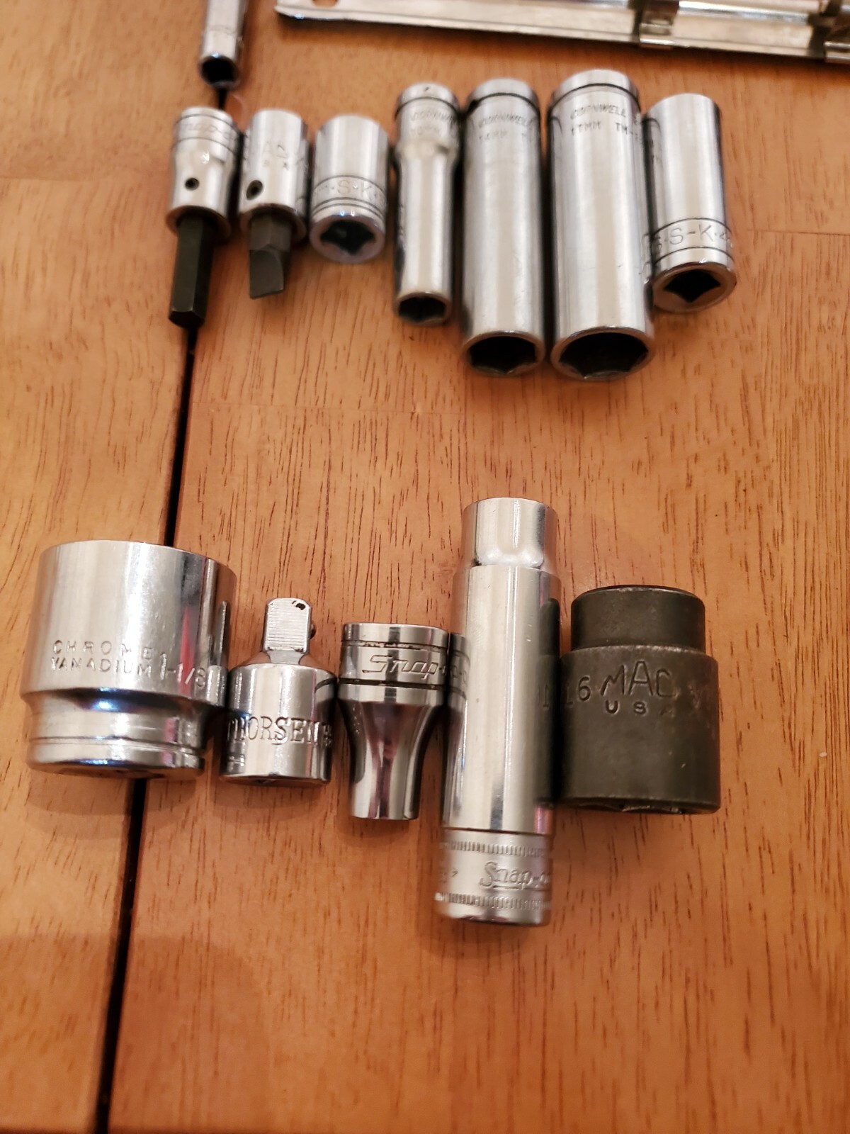 Snap On Mac Matco Cornwell S.K Chrome Vanadium Misc Sockets Lot Of 13