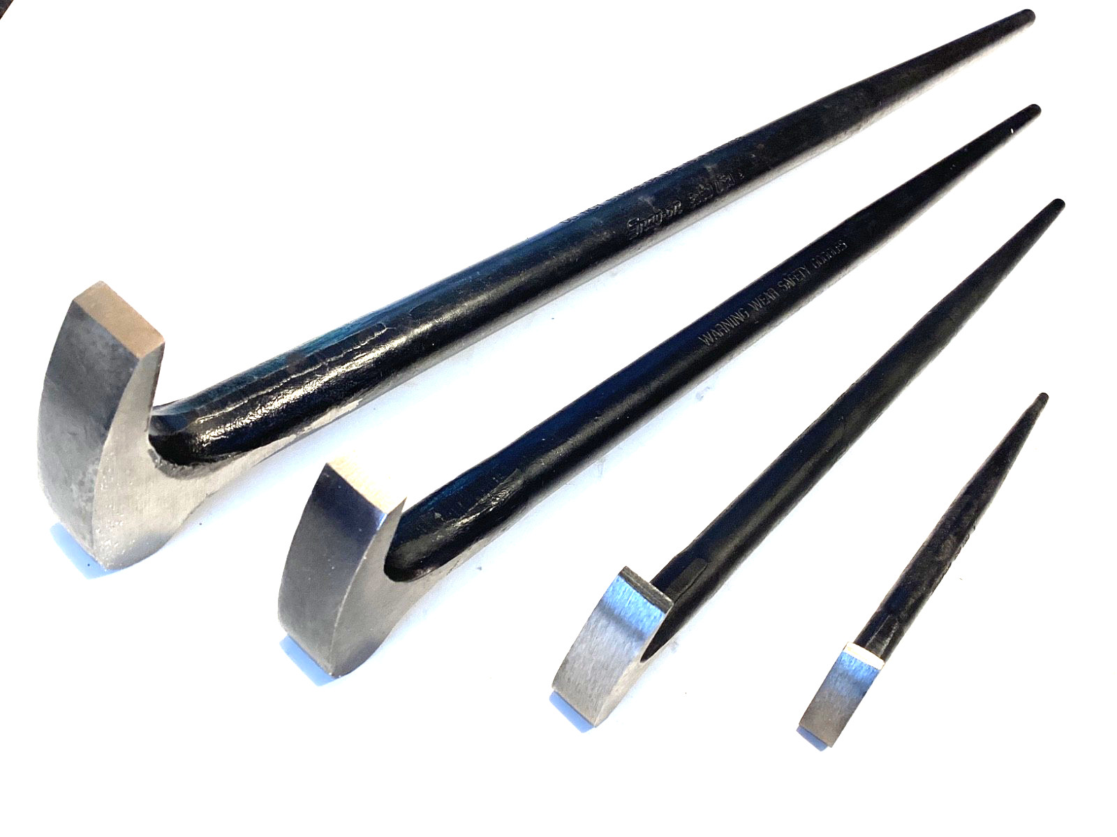 Snap On Tools 4 Piece Rolling Head Pry Bar Set With Tray 6” To 20” PBS704 NICE