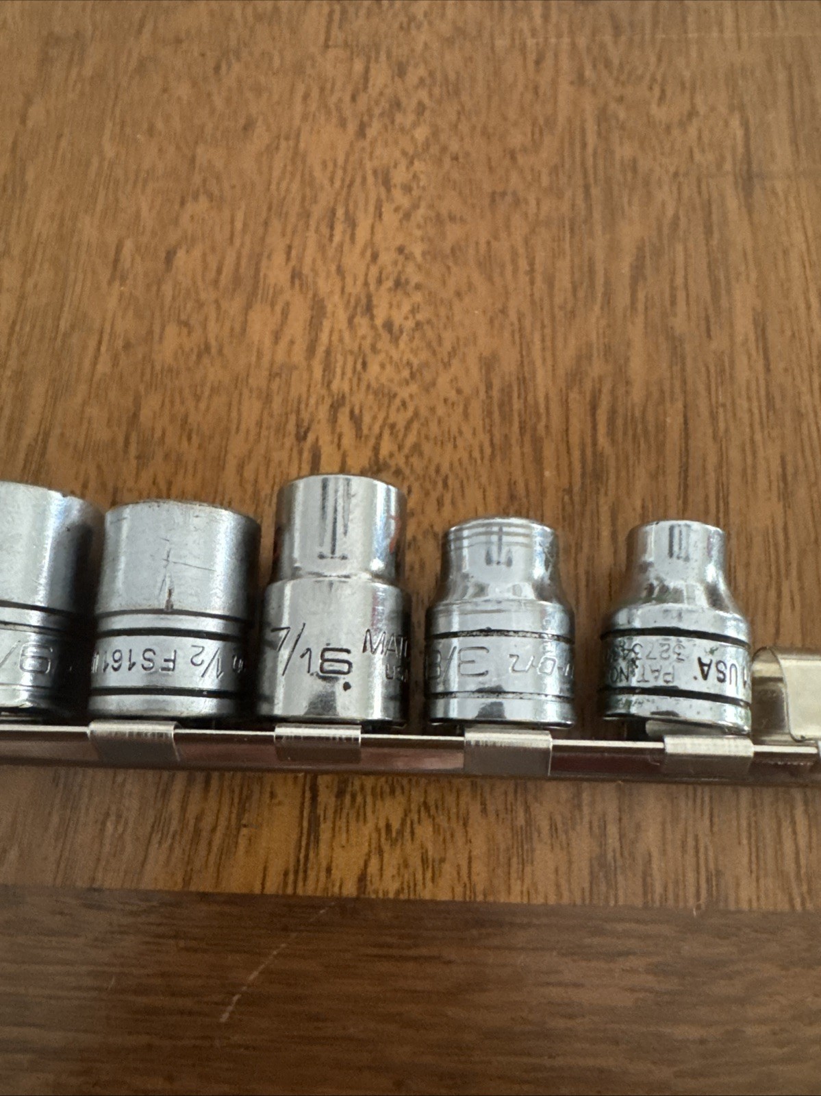 Snap On 3/8″ Drive 10Pc SAE Shallow 6 Pt Chrome Socket 5/16 To 7/8 Read
