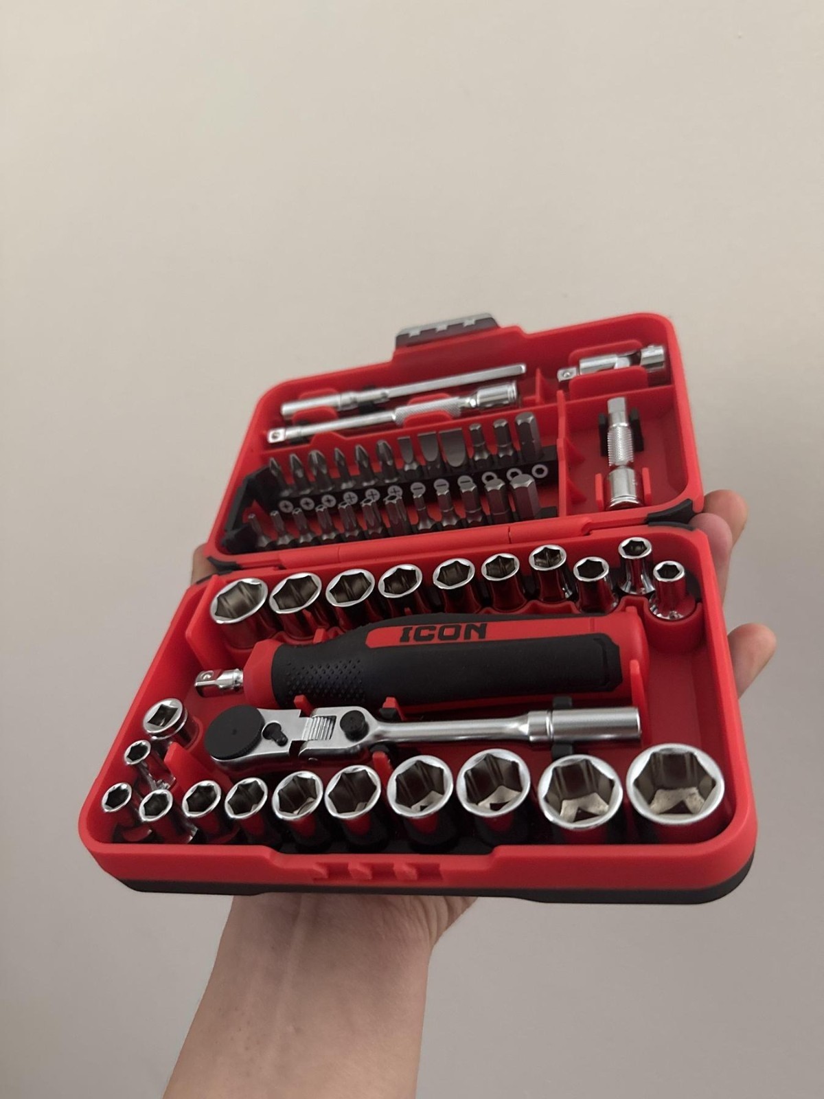 52-Piece 1/4″ Drive Compact Socket and Bit Set Heavy Duty Mechanic Tool Kit