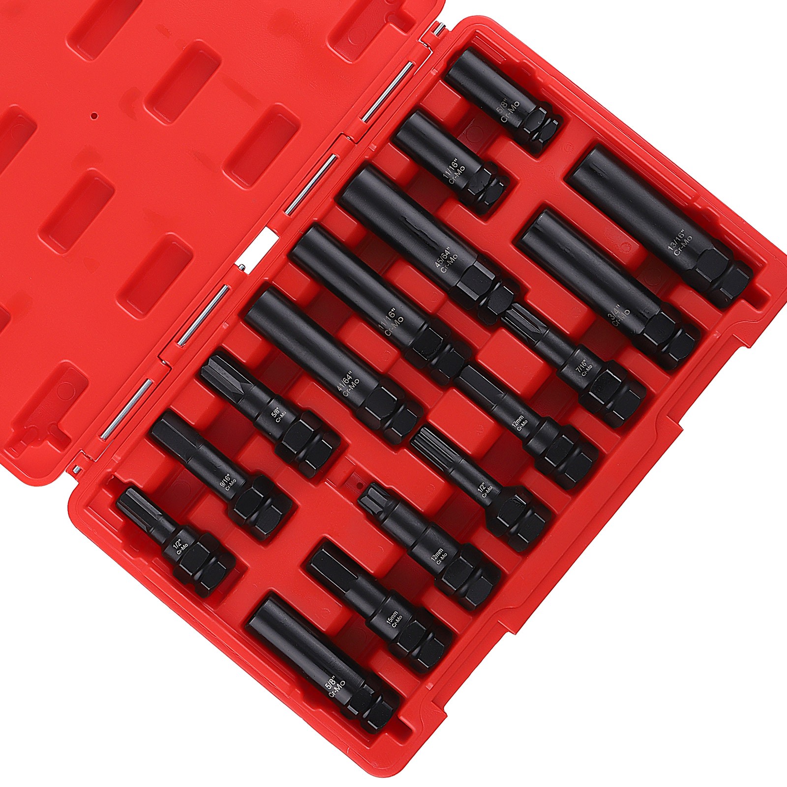 16PCS Master Wheel Locking Lug Key Set, Wheel Lock Removal SKT Tool Kit