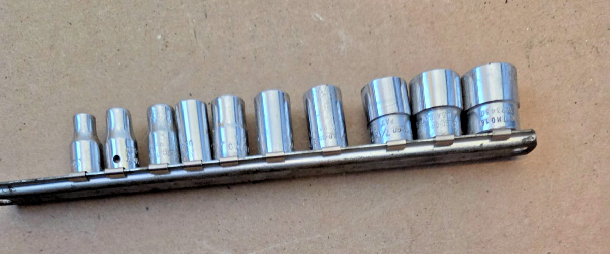 SNAP ON TMD SAE SOCKET SET TMD6-TMD18 10 PIECES 3/16 – 9/16 NICE 12 POINT 1/4 DR