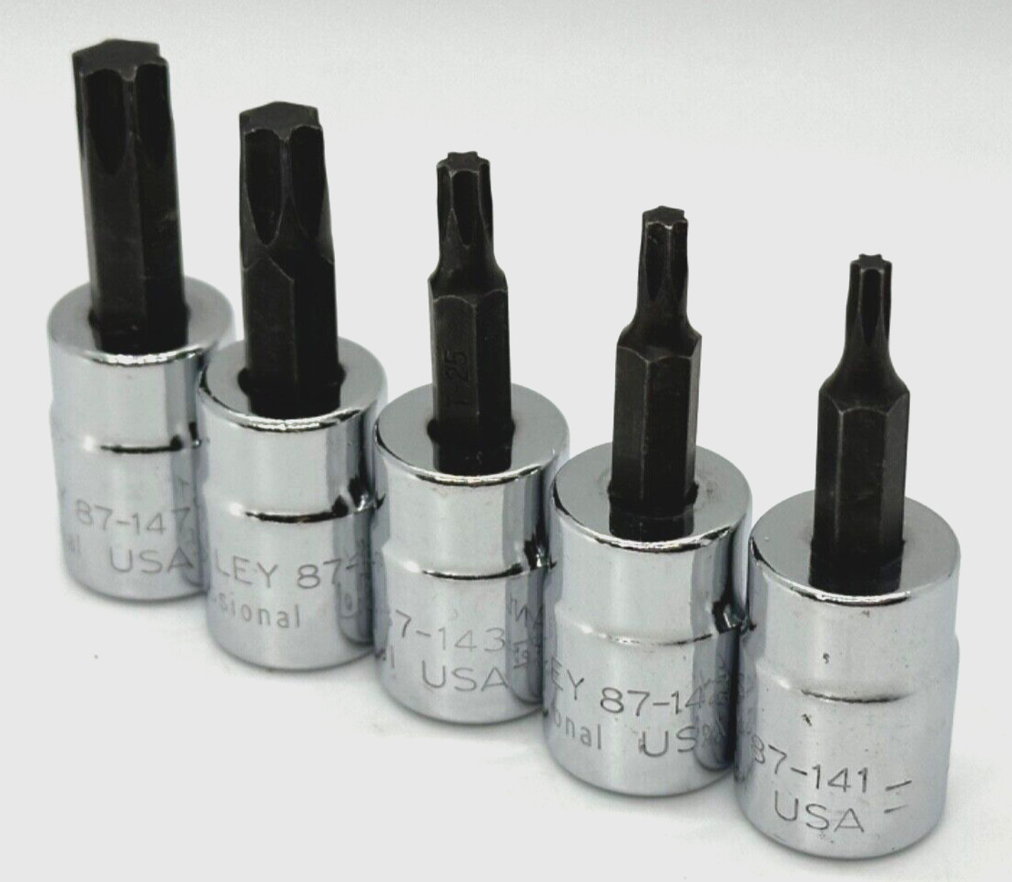 🇺🇸 Stanley Professional Tools TORX T15-T50 Socket 3/8″ Set Bit Driver Star Lot