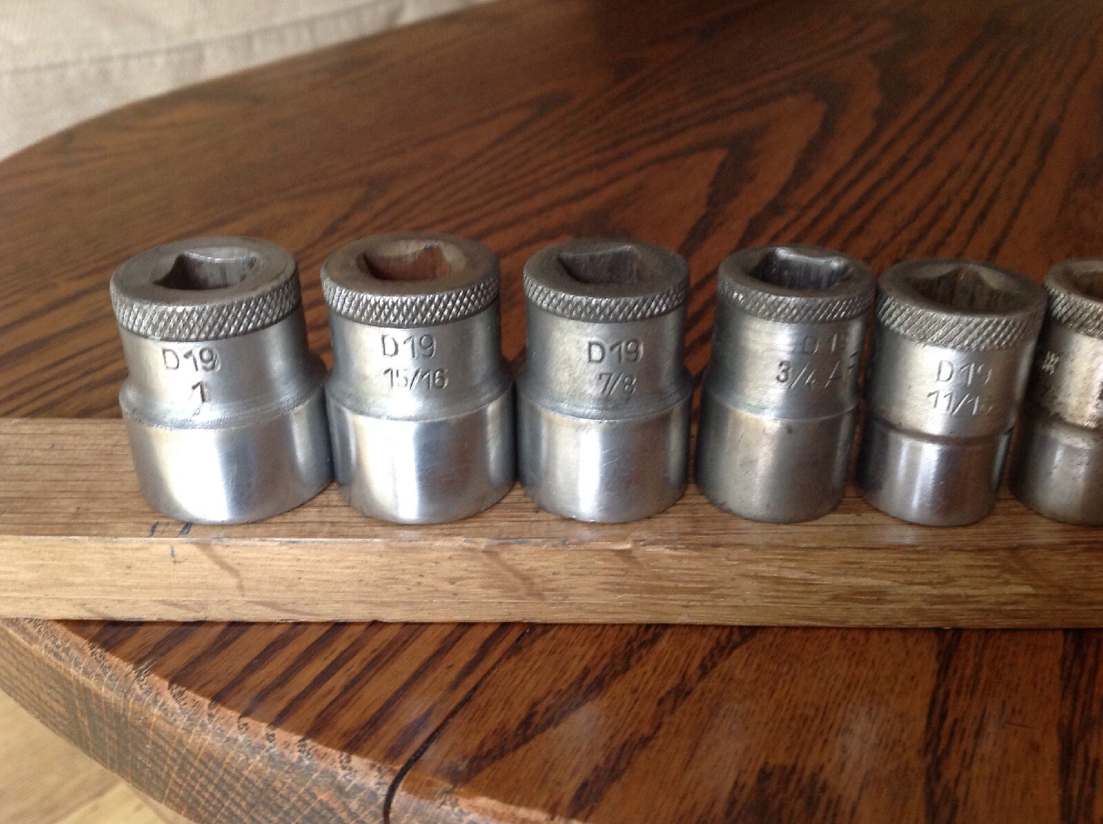 9 Gedore Sockets 1″ To 7/16″ AF With 1/2″ Drive.