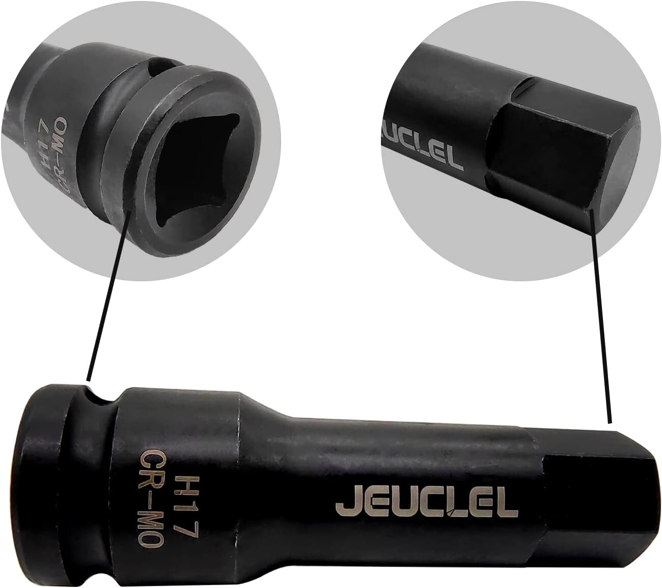 17mm Hex Impact Bit Socket, H17 1/2-Inch Impact Drive Allen Socket, Cr-Mo Steel