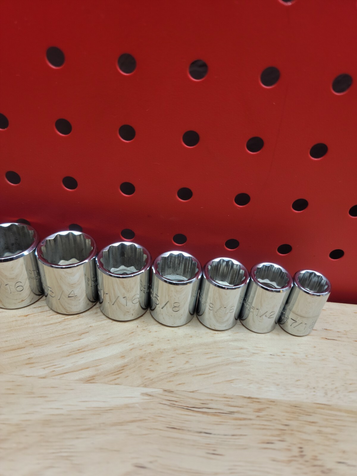 Proto 3/8″ Drive 7/16″ – 15/16″ SAE 9-Piece 12-Point Shallow Chrome Socket Set