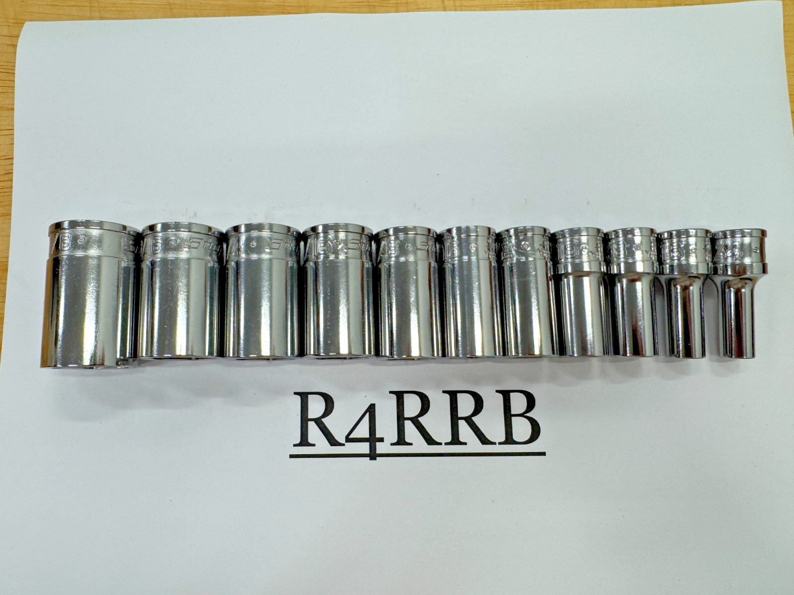 Snap-on Tools USA NEW 11pc 3/8″ Drive SAE Semi Deep 6pt FDX Socket Set 211YFSSY