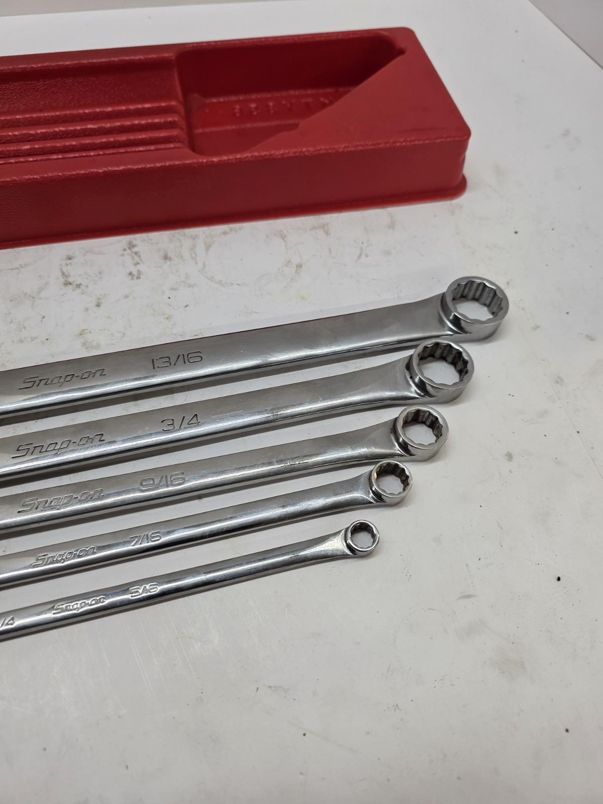 Snap-on Tools 5pc SAE 1/4- 13/16 0° Box End Wrench Set XDHF605 Used Usa