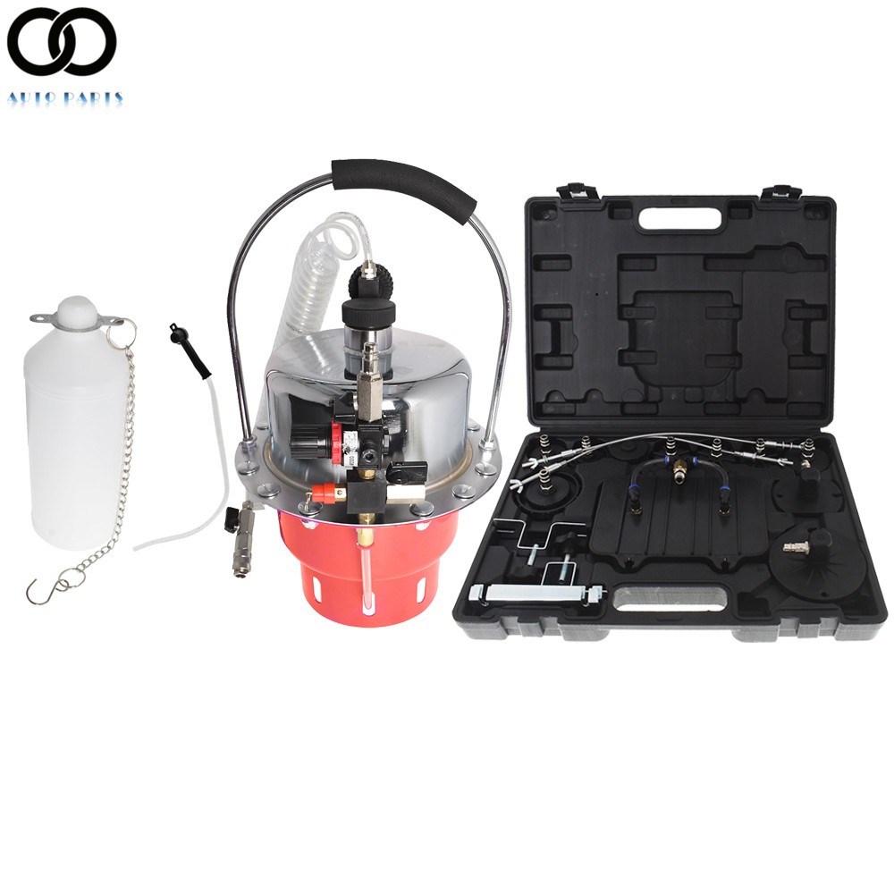 Portable Pneumatic Air Pressure Kit Brake & Clutch Bleeder Valve System Tool Set