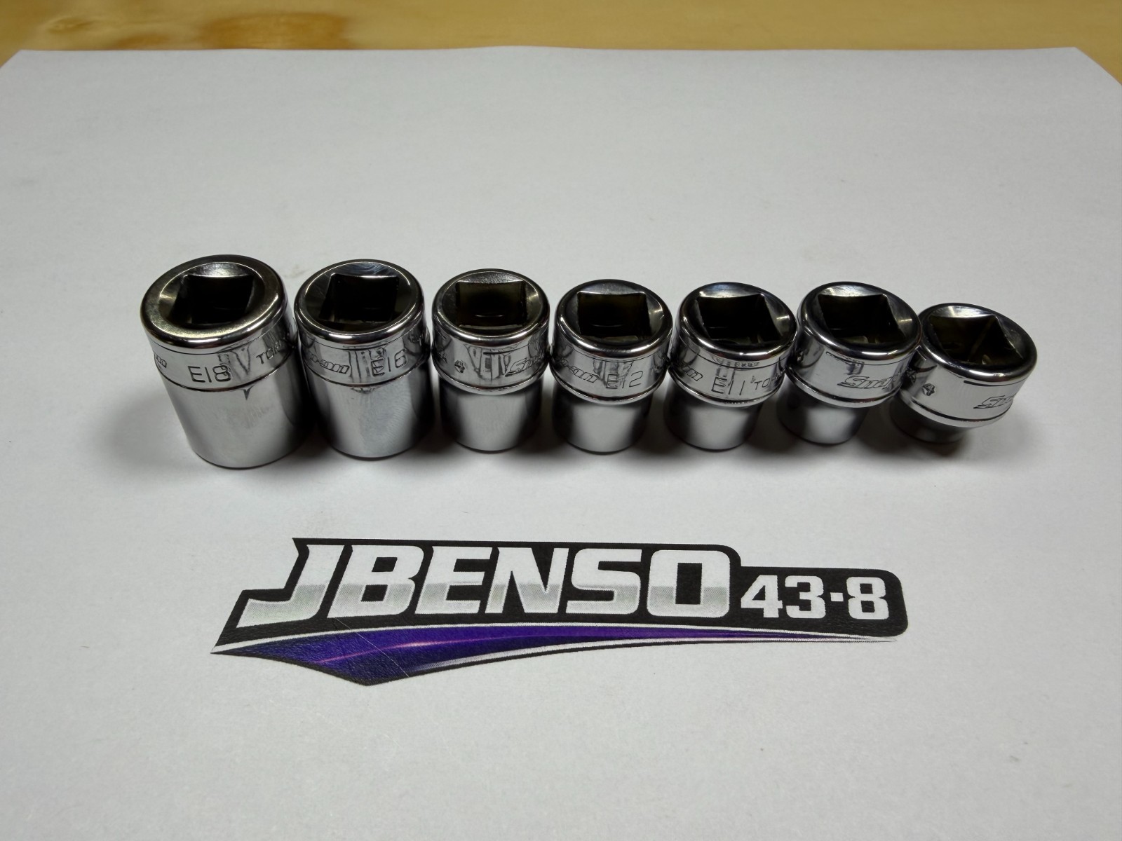 Snap-on Tools NEW 7pc 3/8″ Drive Low Profile Inverted E-Torx Socket Set 207RFLE