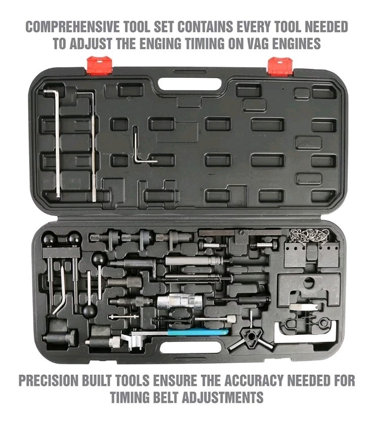 OEMTOOLS 27404 Engine Timing Tool Set for VAG, 37 Piece Engine Timing Locking…