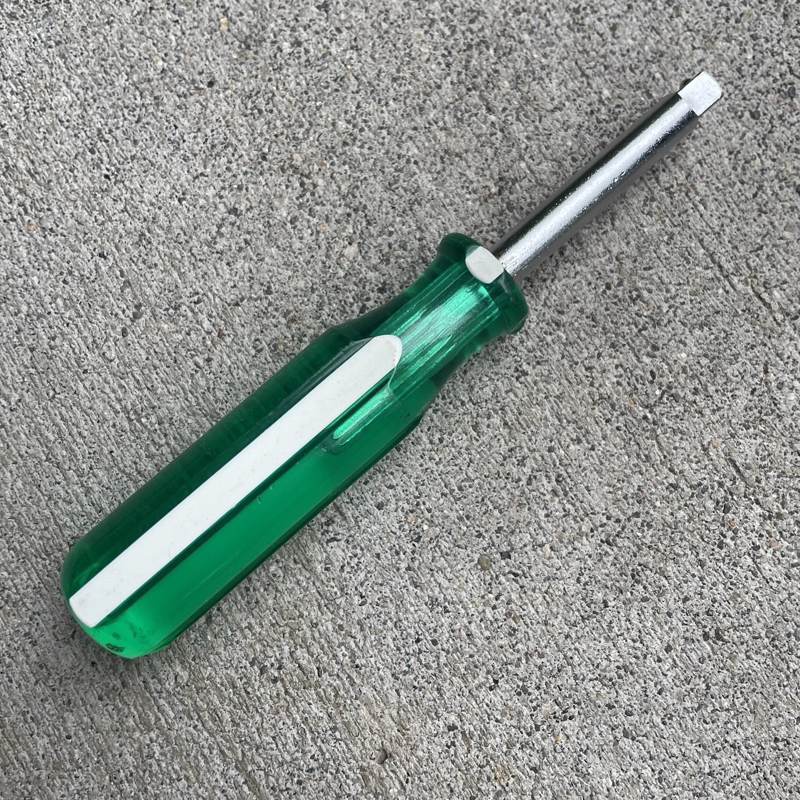 Vtg SK Tools 1/4″ Drive Green & White Spinner Acetate Handle Driver #40954