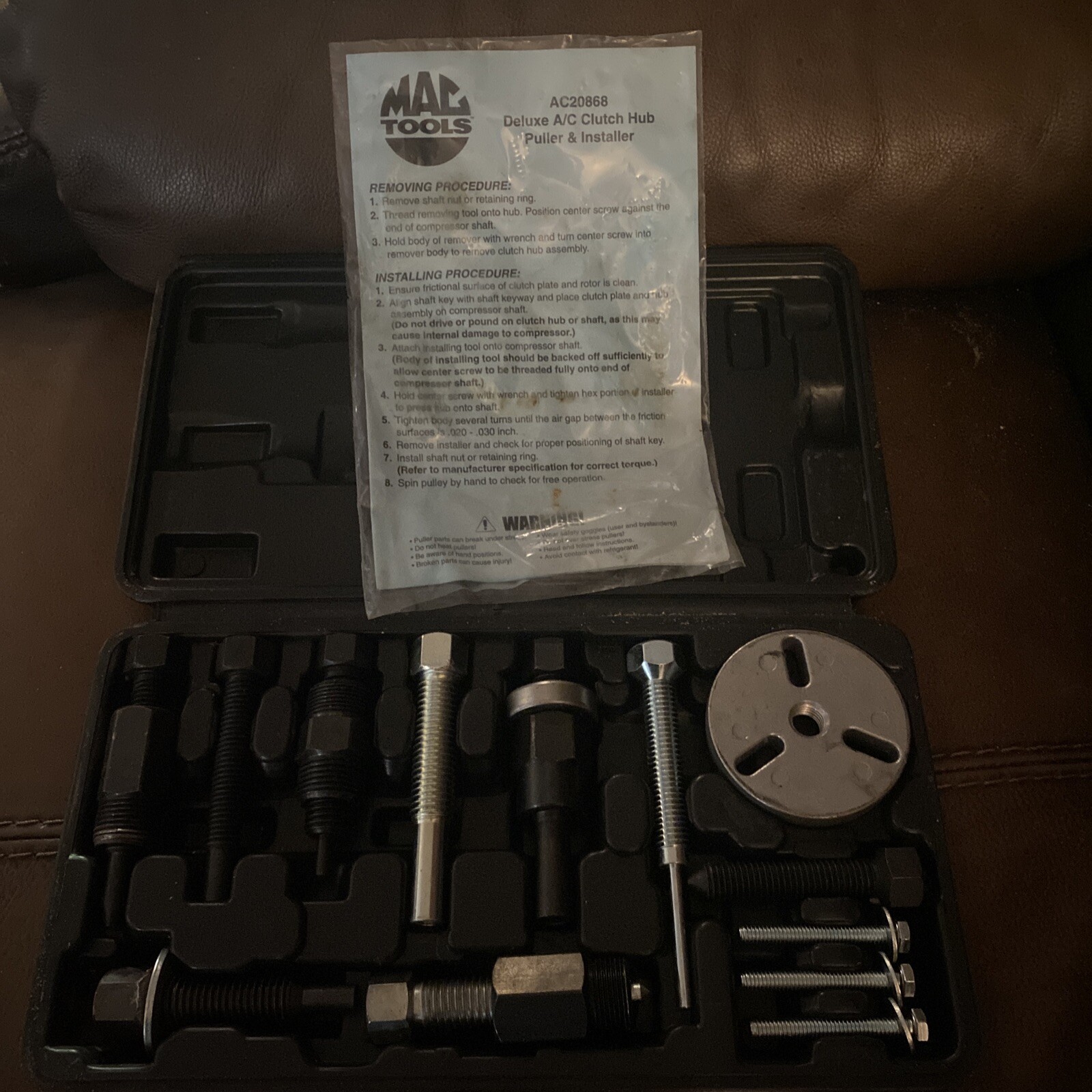 MAC Tools Deluxe A/C Clutch Hub Puller & Installer Kit