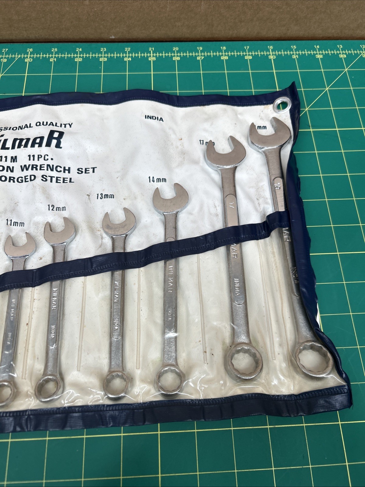 Wilmar 11 Piece Combination Wrench Set Metric 6mm-19mm Drop Forged ROLL UP CASE