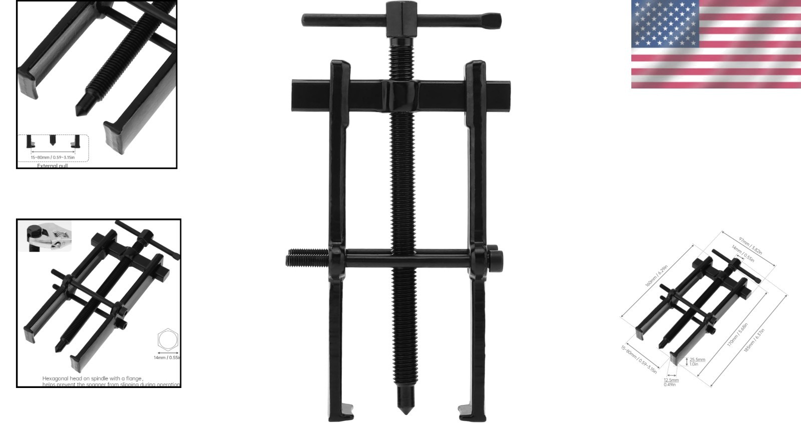 Heavy-Duty 8-Inch Two-Claw Bearing Puller – Perfect for Automotive Repairs