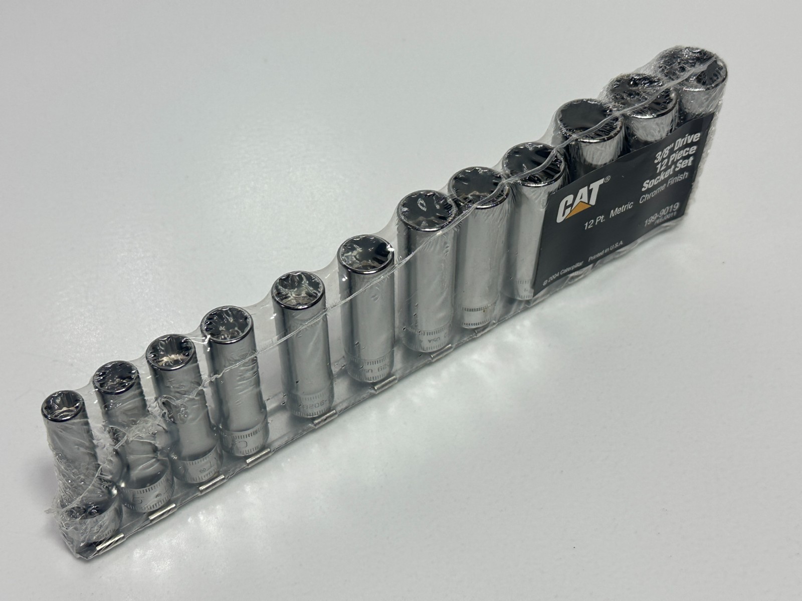 🇺🇸 CAT Caterpillar USA 12pc Deep Metric 8-19mm Socket Set 3/8″ Drive 12-Point