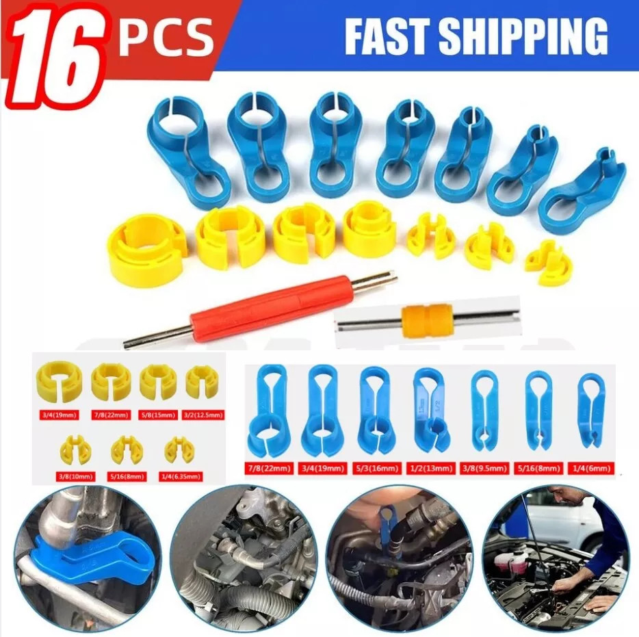 16Pcs AC Disconnect Fuel Line Disconnect Tool Set 7 Sizes–Car Removal Tool Kit