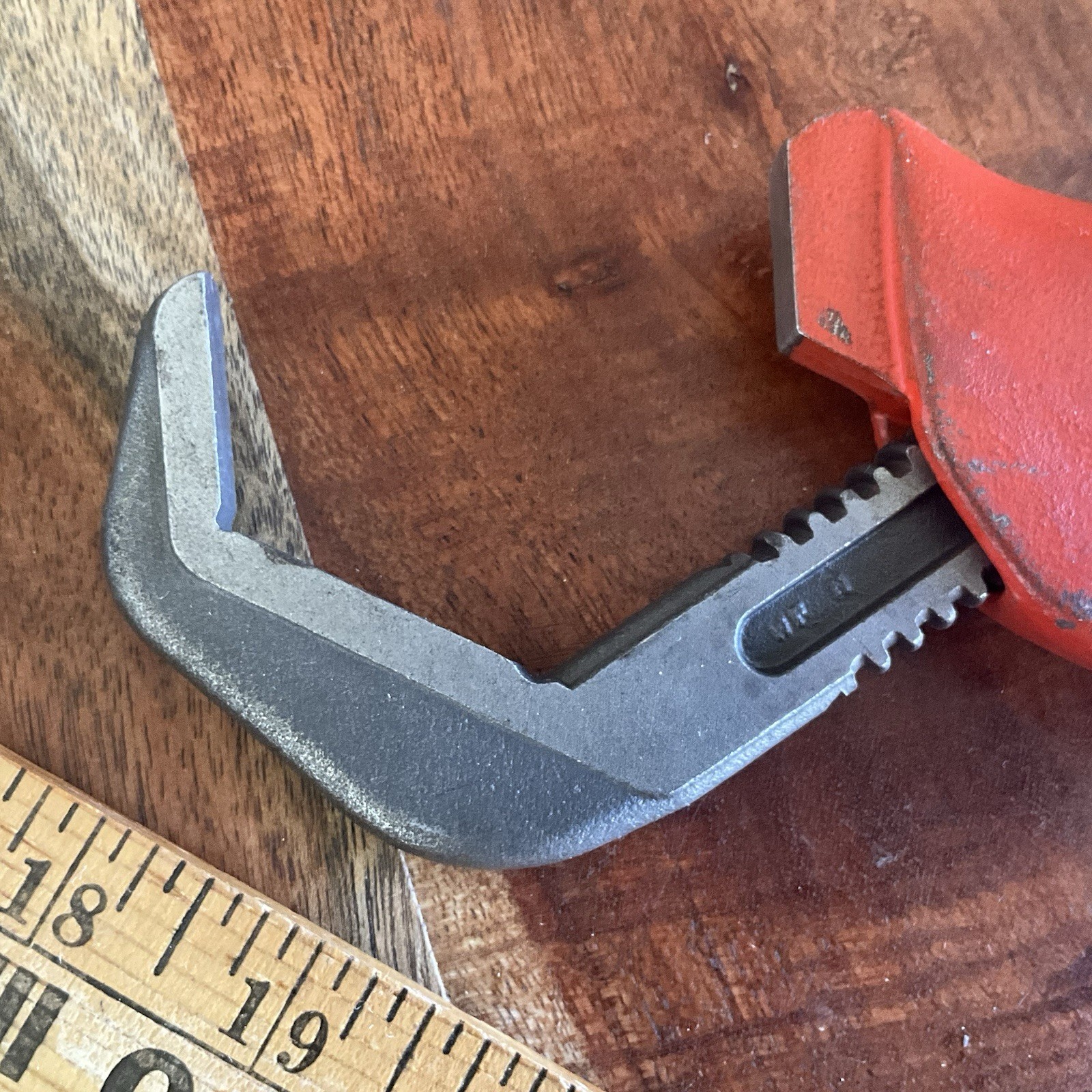 Ridgid Model E-110 Offset Hex Smooth Jaw Pipe Wrench, Red, American Made